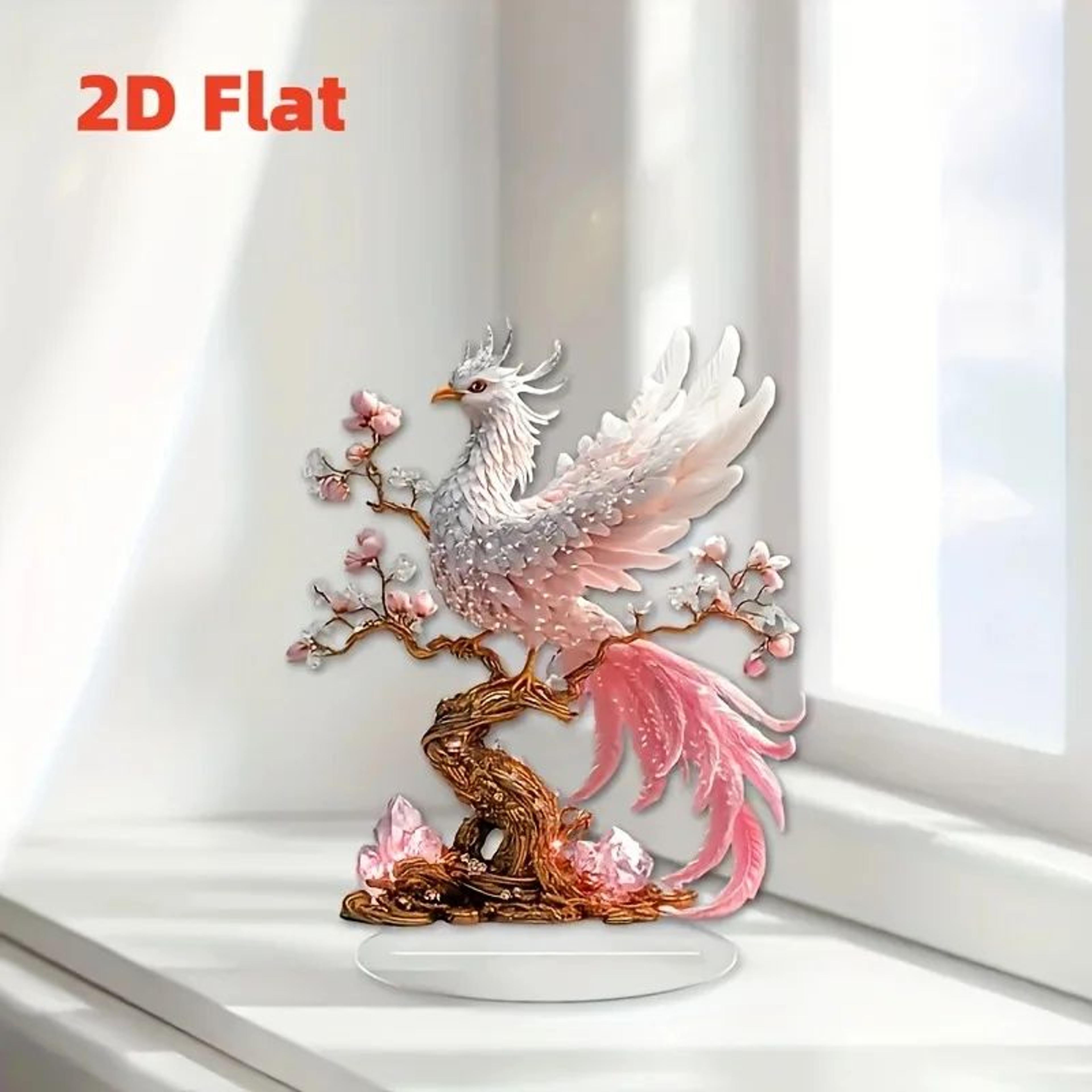 Crystal Phoenix Statue Elegant Glass Phoenix Decor For Desk And Office 3