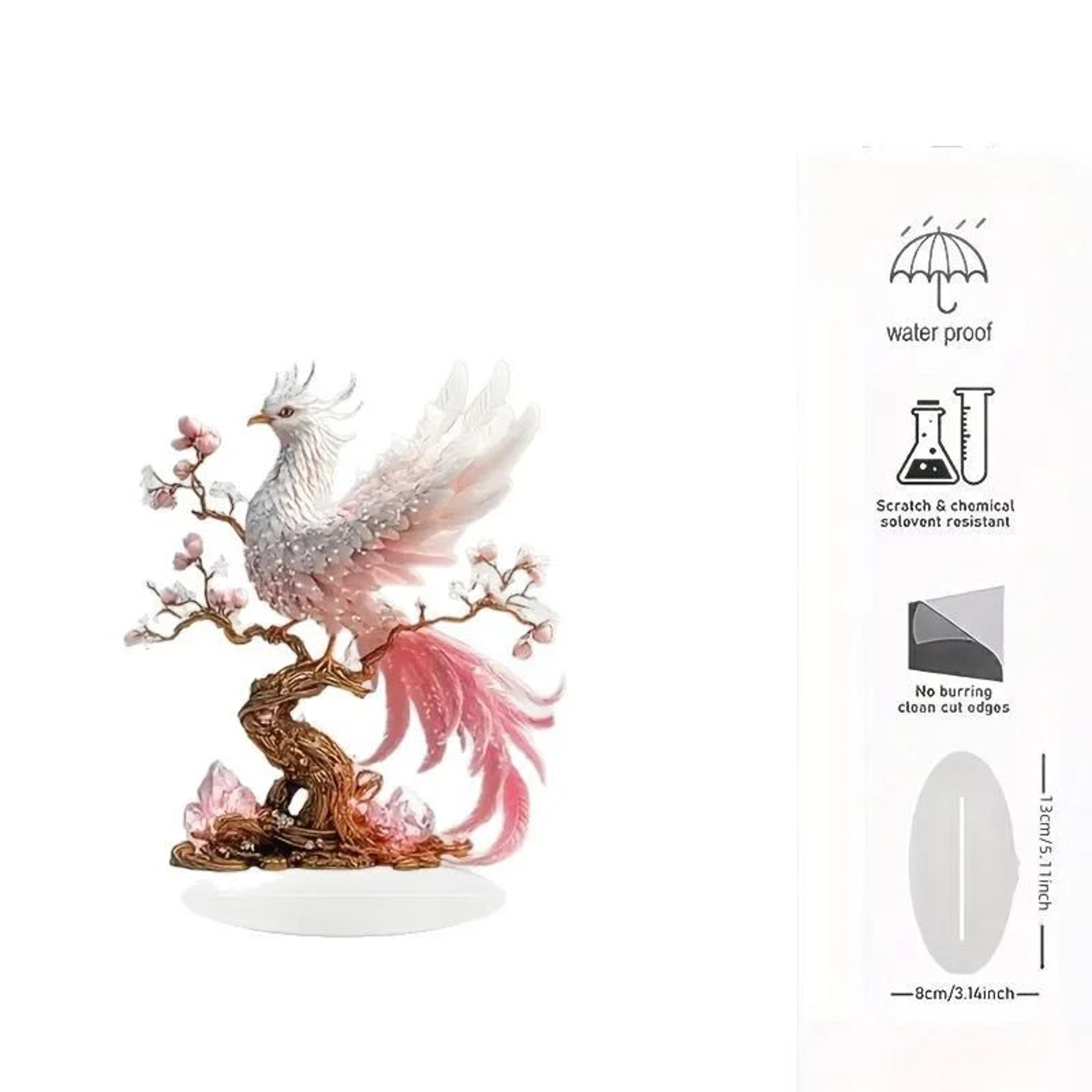 Crystal Phoenix Statue Elegant Glass Phoenix Decor For Desk And Office 4