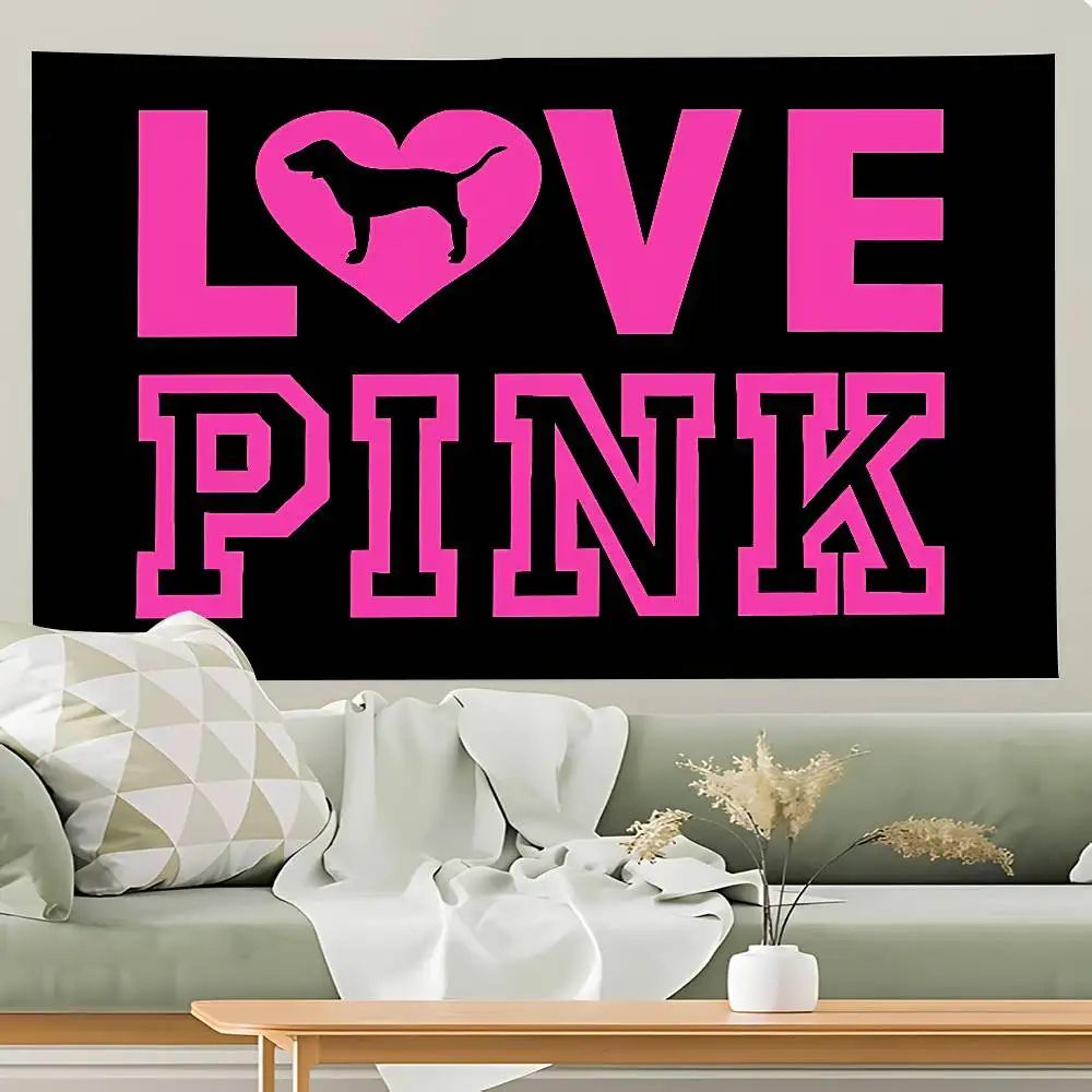 Pink Love Tapestry Wall Hanging Aesthetic Room Decor For Bedroom And Living Space 4