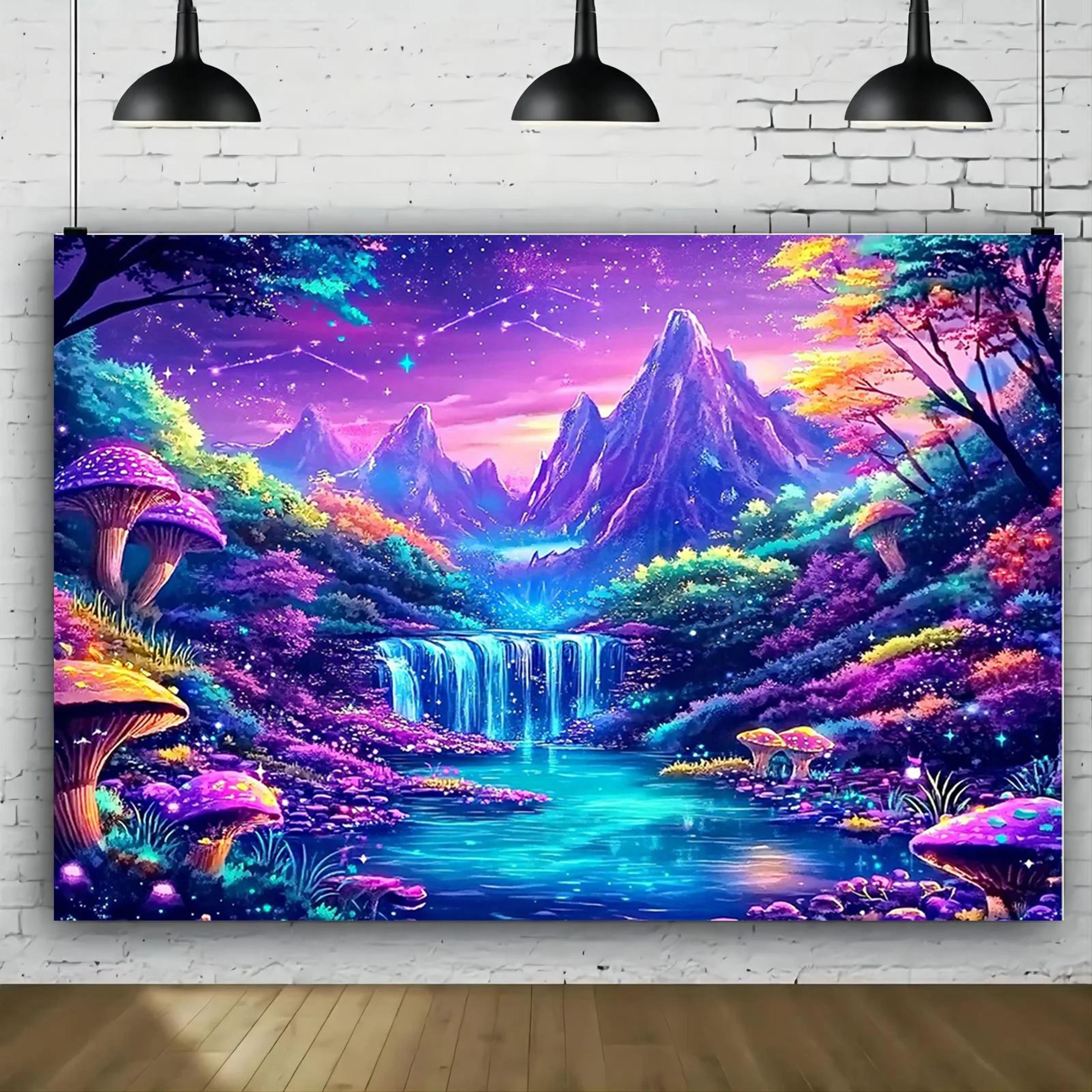 glow in the dark forest tapestry fantasy wall decor for bedroom and dorm