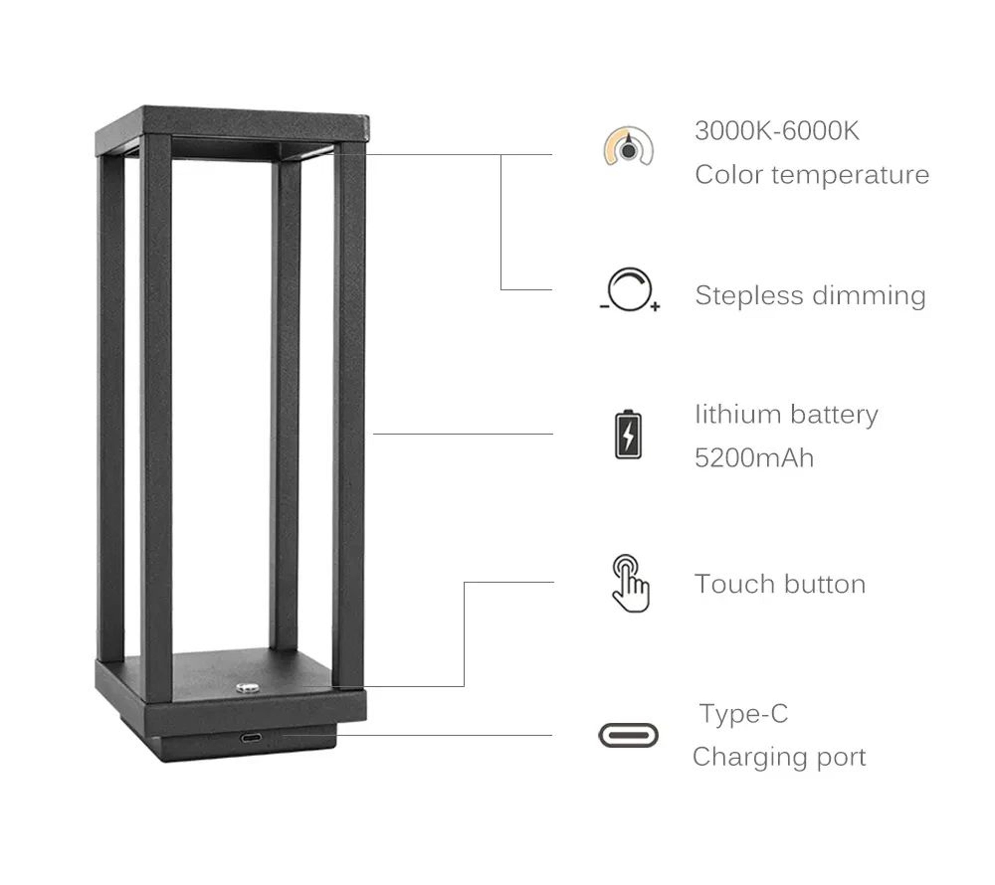 Modern Rechargeable LED Table Lamp Elegant Wireless Ambient Lighting For Home 11
