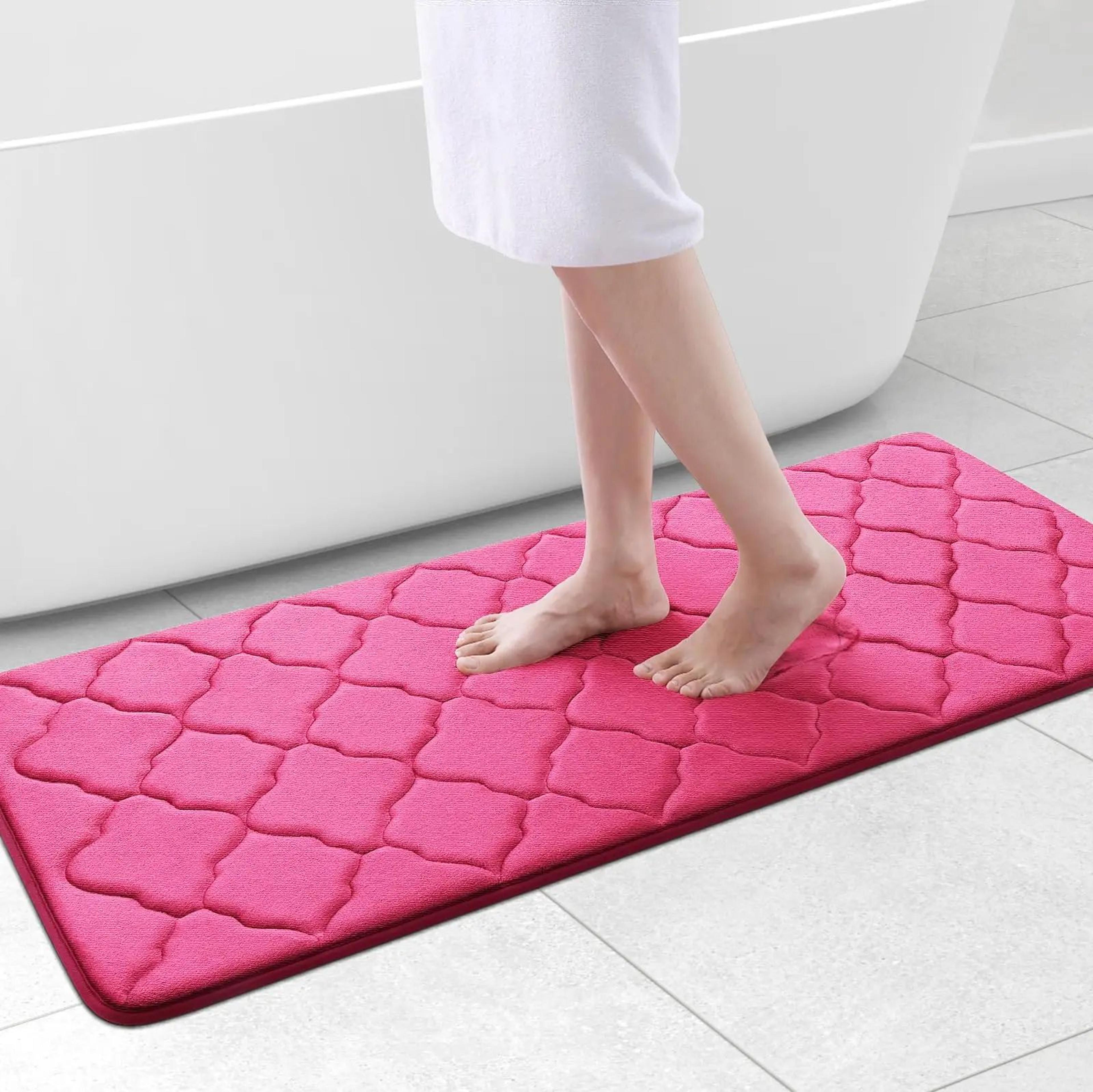 Homaxy Memory Foam Bath Mat Non Slip Soft Absorbent Bathroom Rug 19