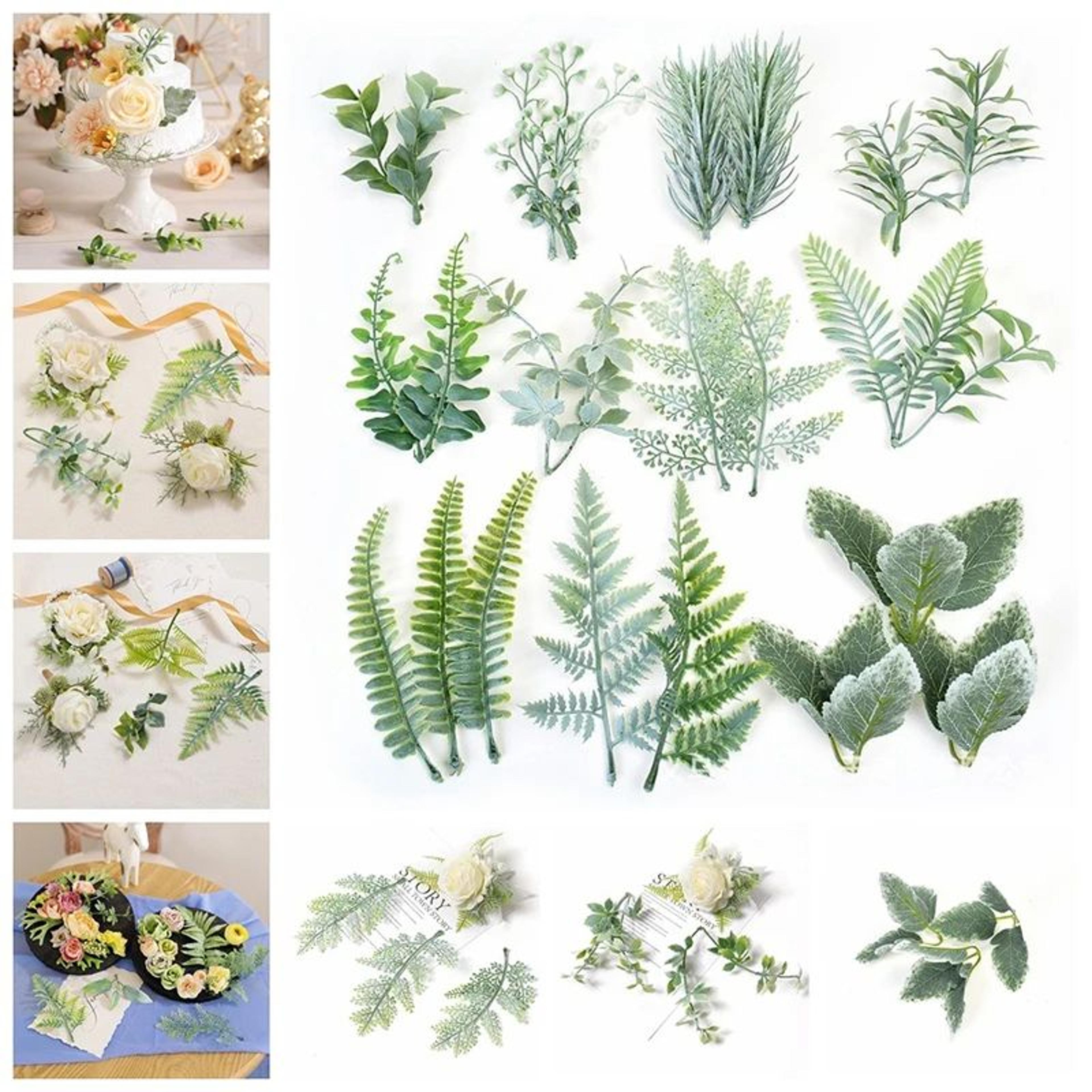 artificial green leaf decor set for diy crafts wedding and home styling