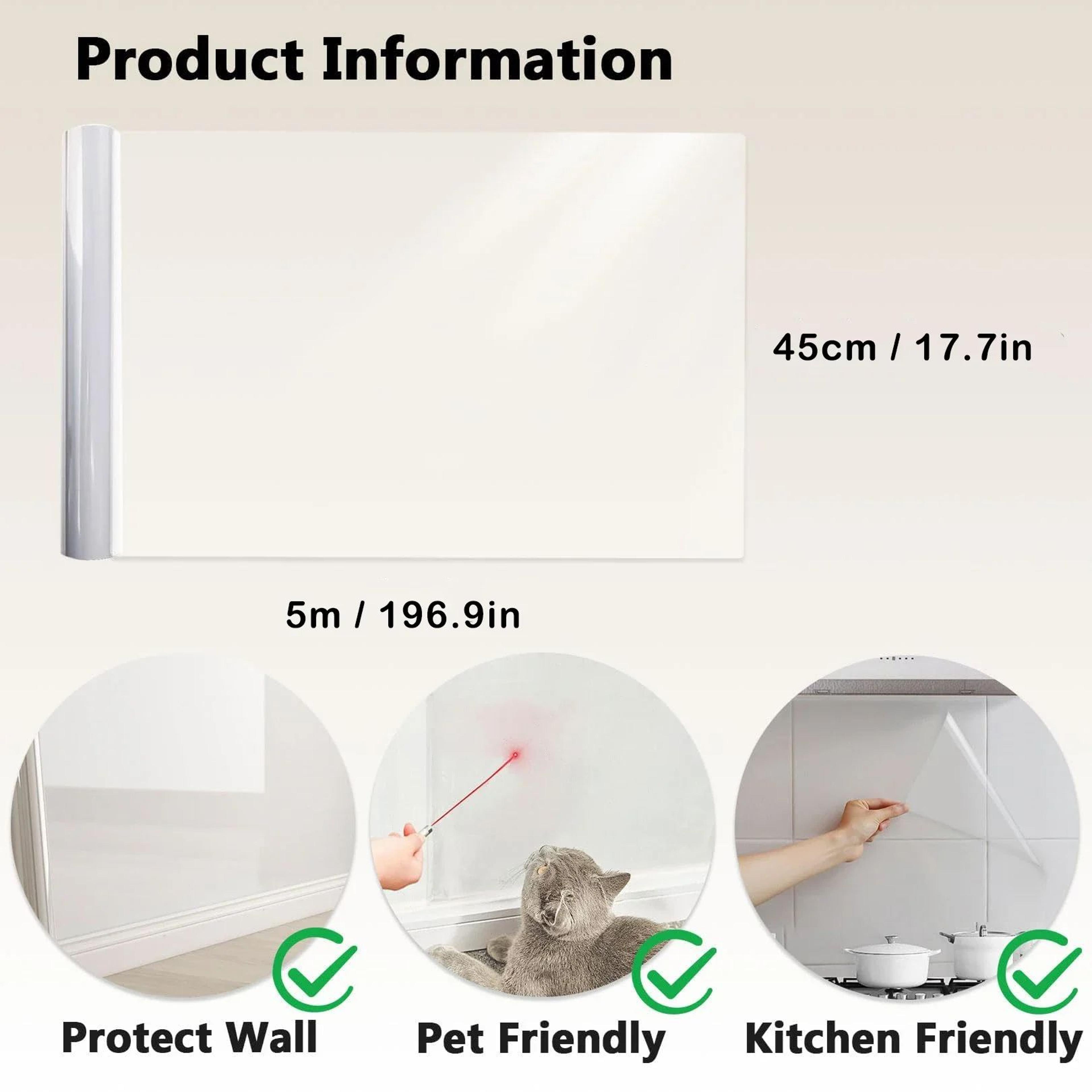 Transparent Kitchen Wall Protective Film Oil Proof Waterproof Wall Sticker Cover 7