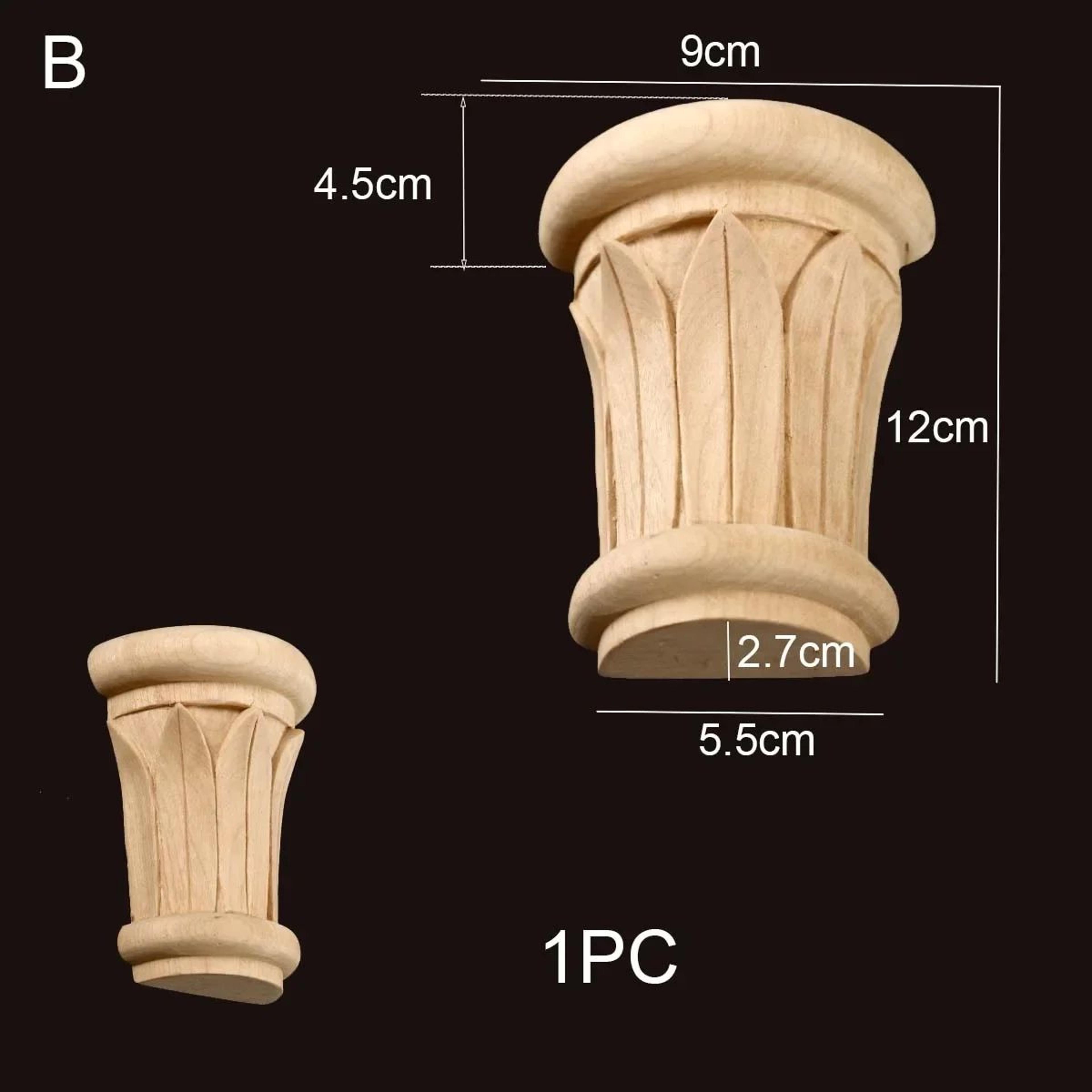 Roman Style Wood Column Cap Decorative Carved Applique For Furniture And Cabinet Upgrade 11