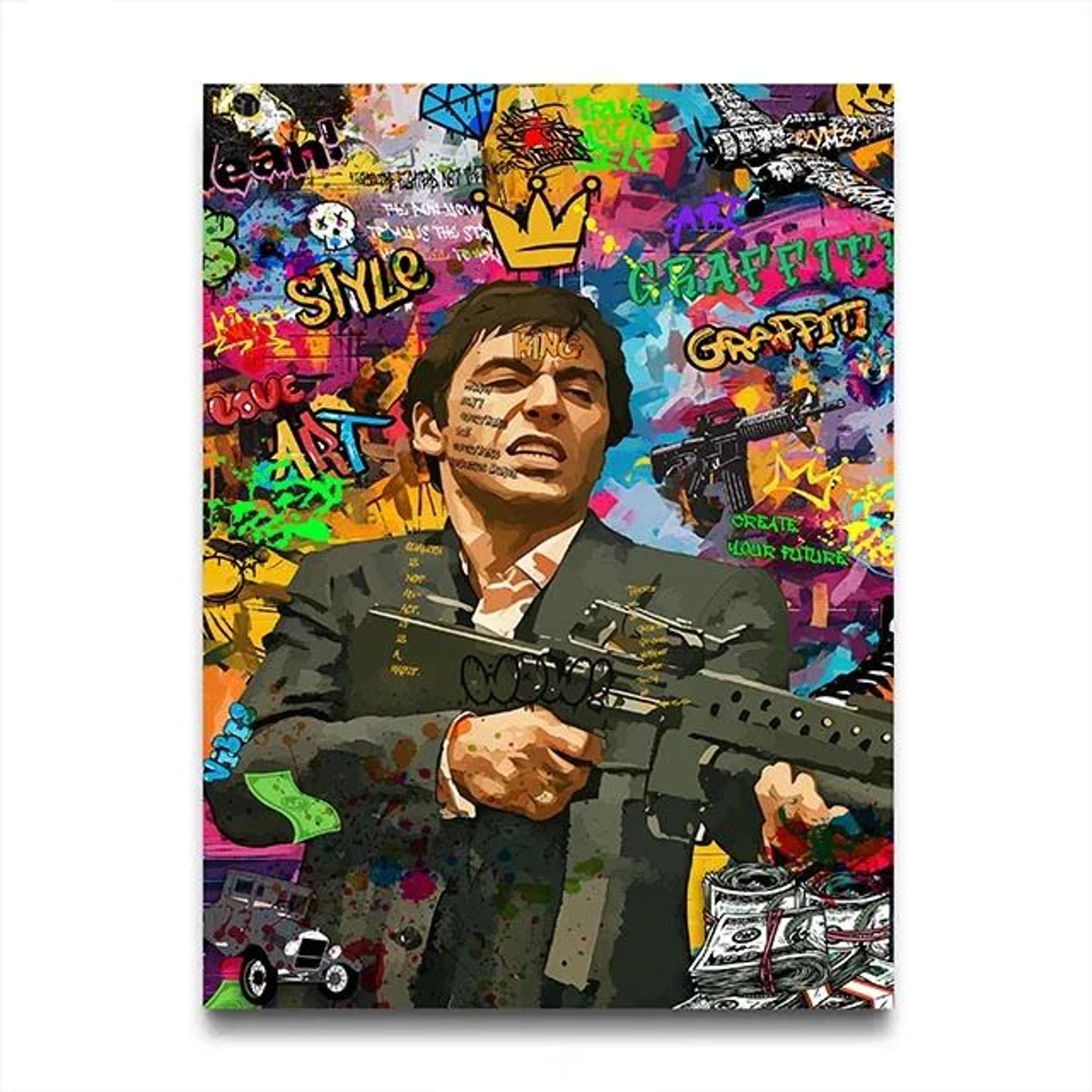 80s Gangster Graffiti Canvas Wall Art Retro Street Style Poster For Room Decor 9
