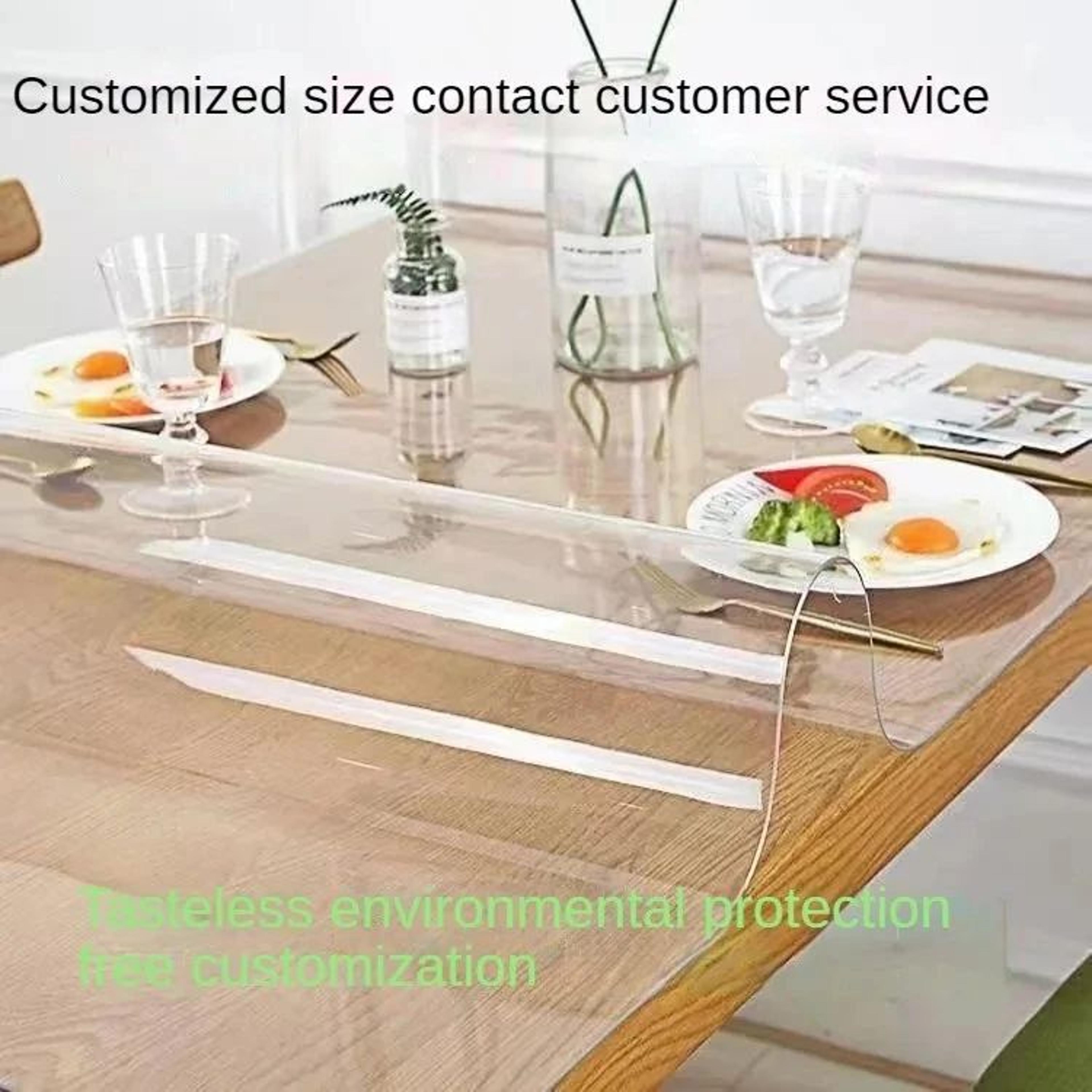 Clear PVC Table Cover Waterproof Transparent Table Protector 2