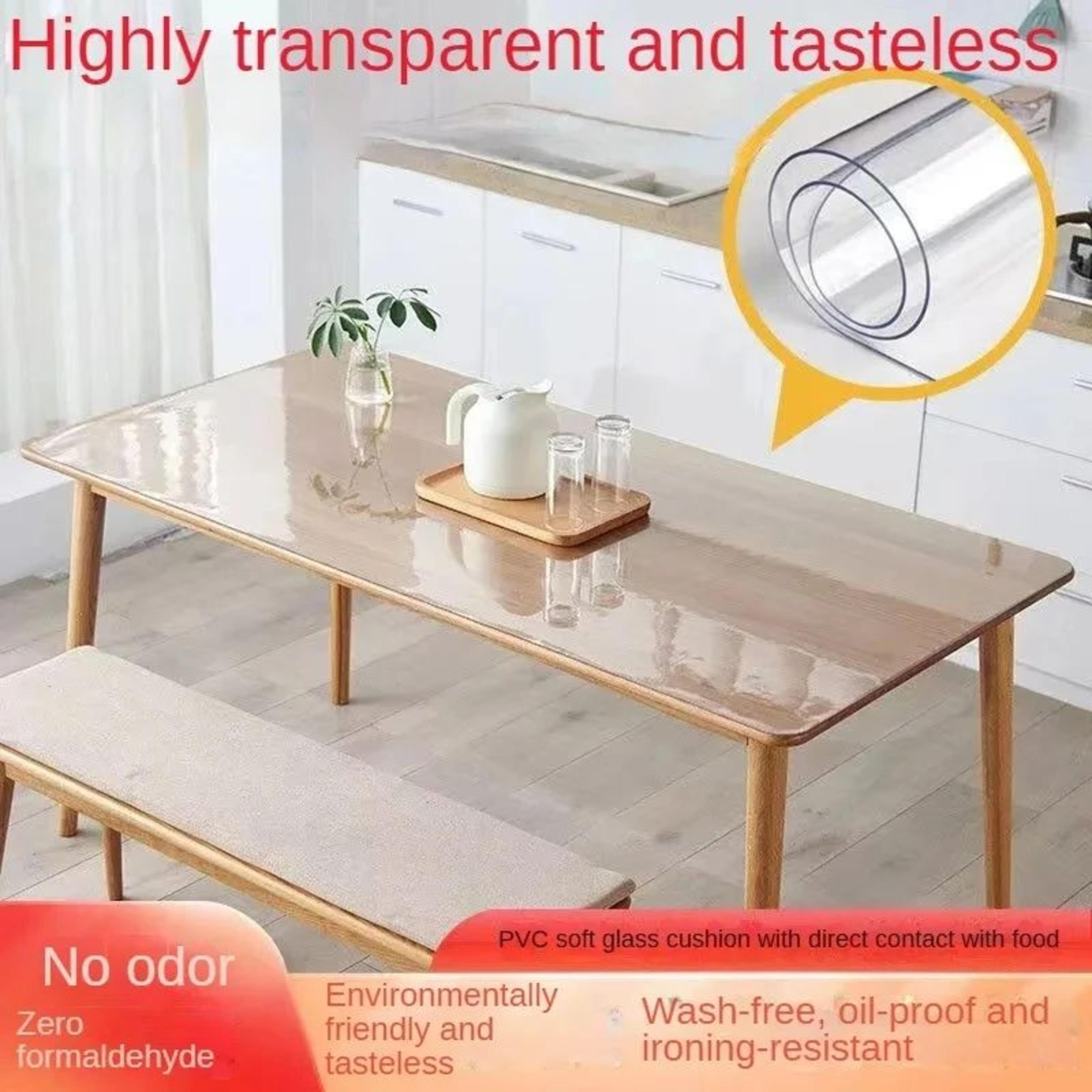 Clear PVC Table Cover Waterproof Transparent Table Protector 3