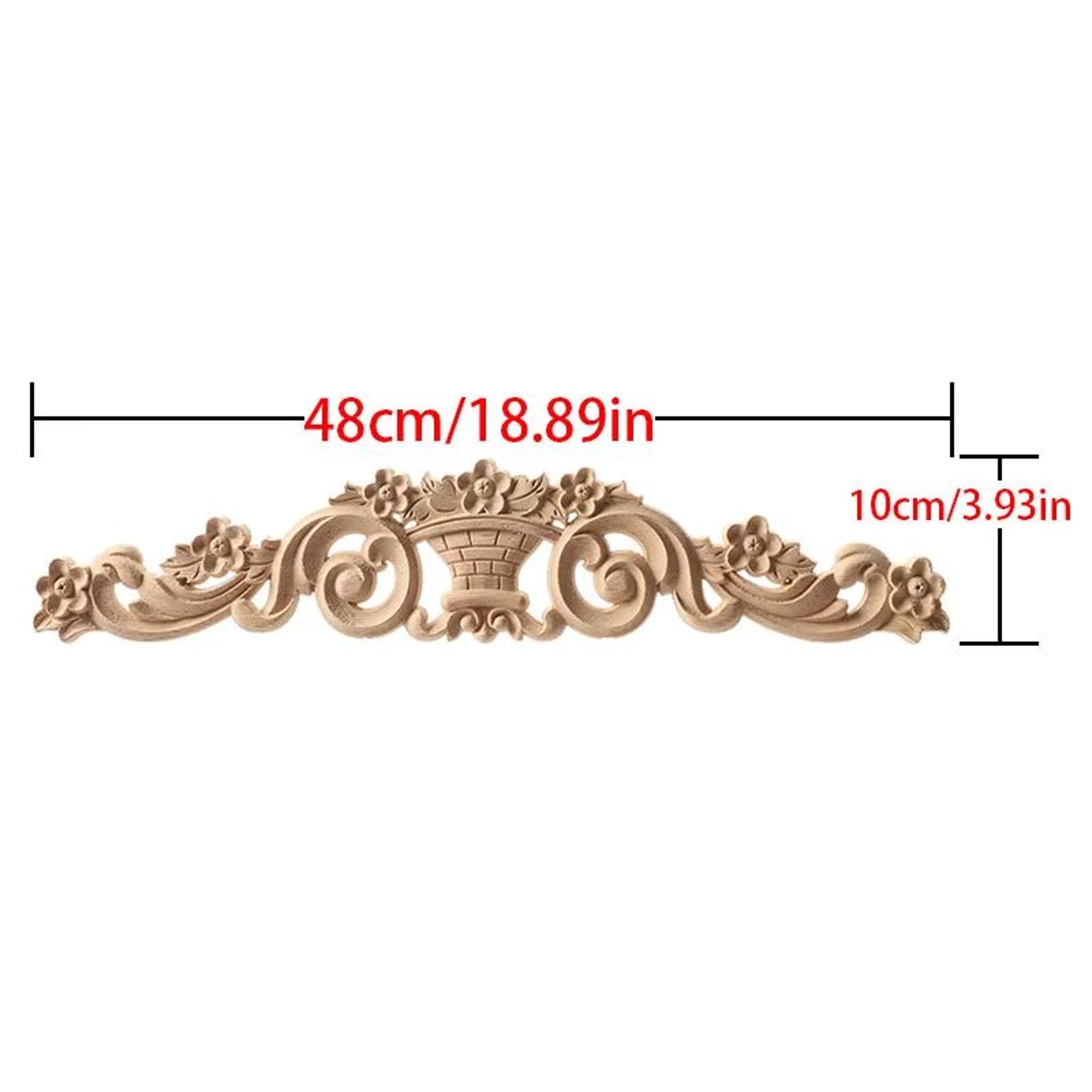 Carved Wood Corner Strip Applique Decorative Furniture Trim 21