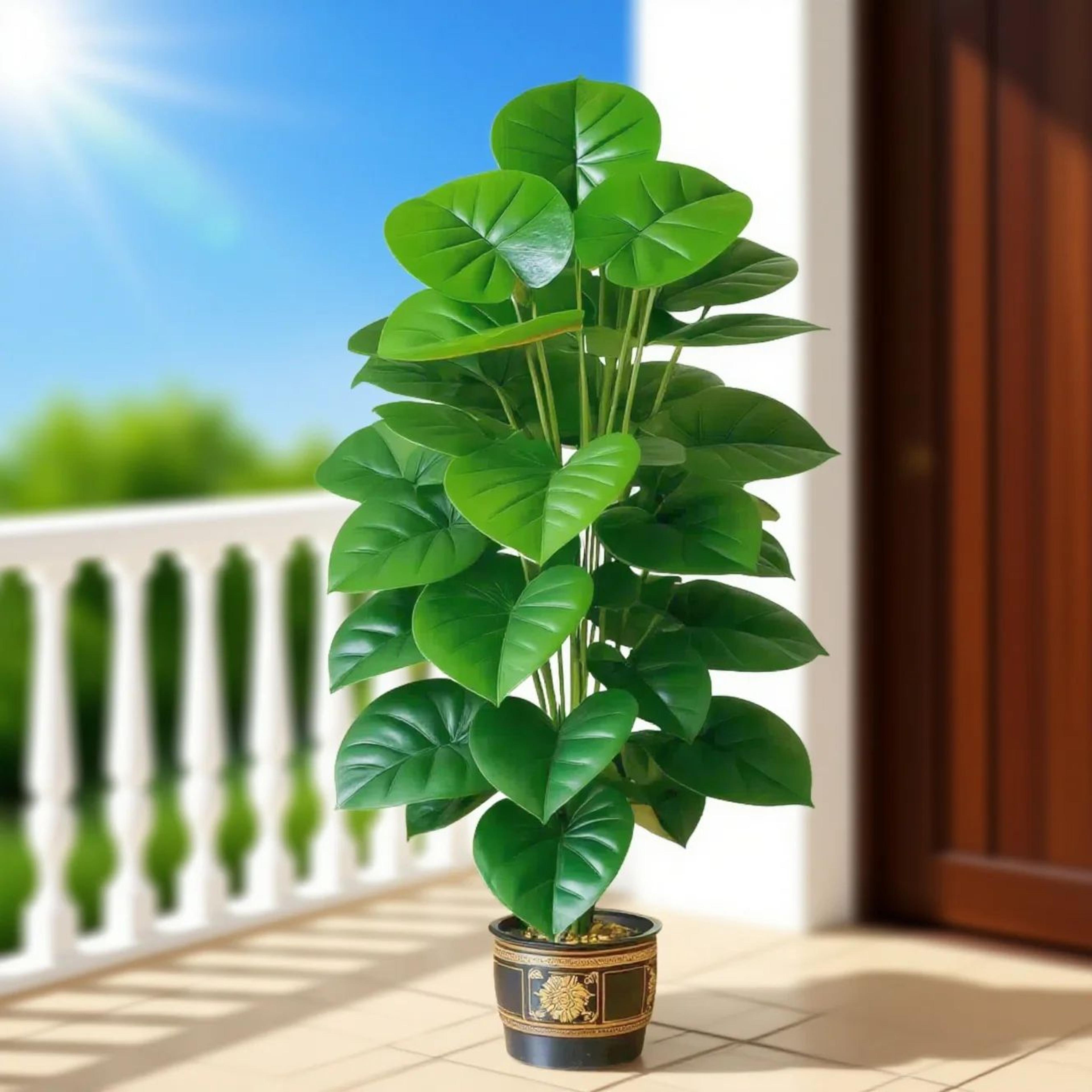 large artificial pothos plant lifelike faux greenery indoor outdoor decor