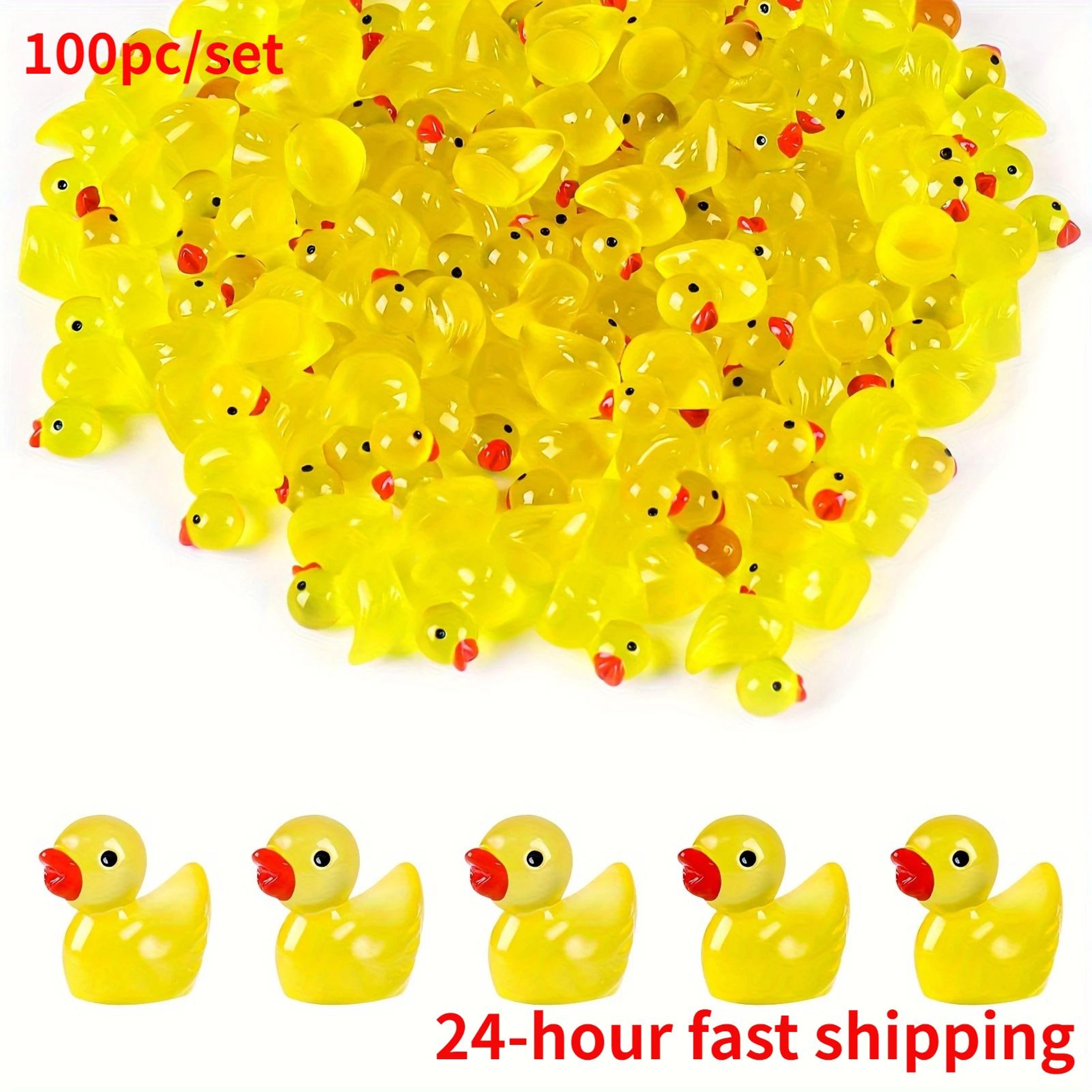Glow In The Dark Mini Duck Figurines Set For DIY Decor And Crafts 0