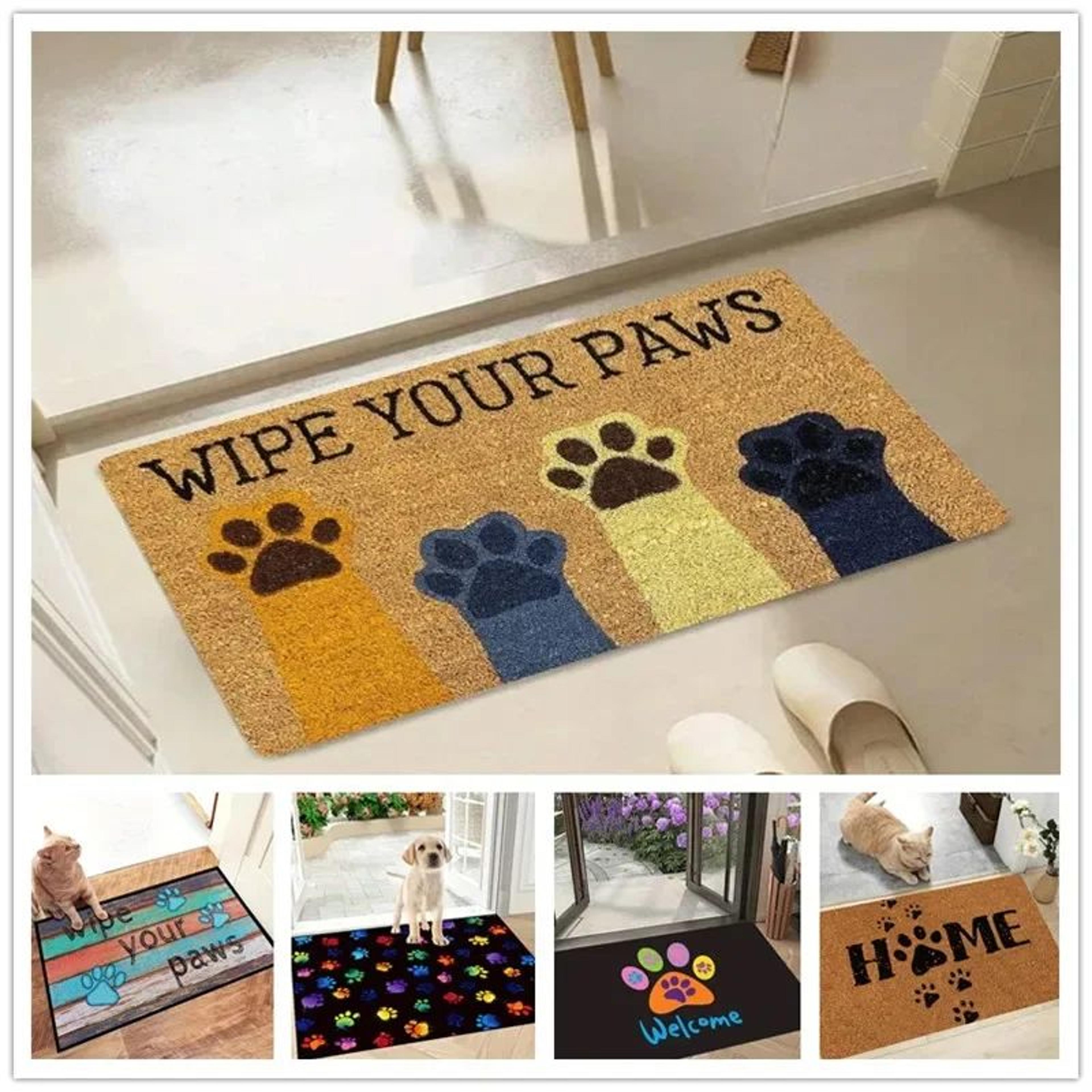 cat paw print doormat absorbent non slip floor rug for home