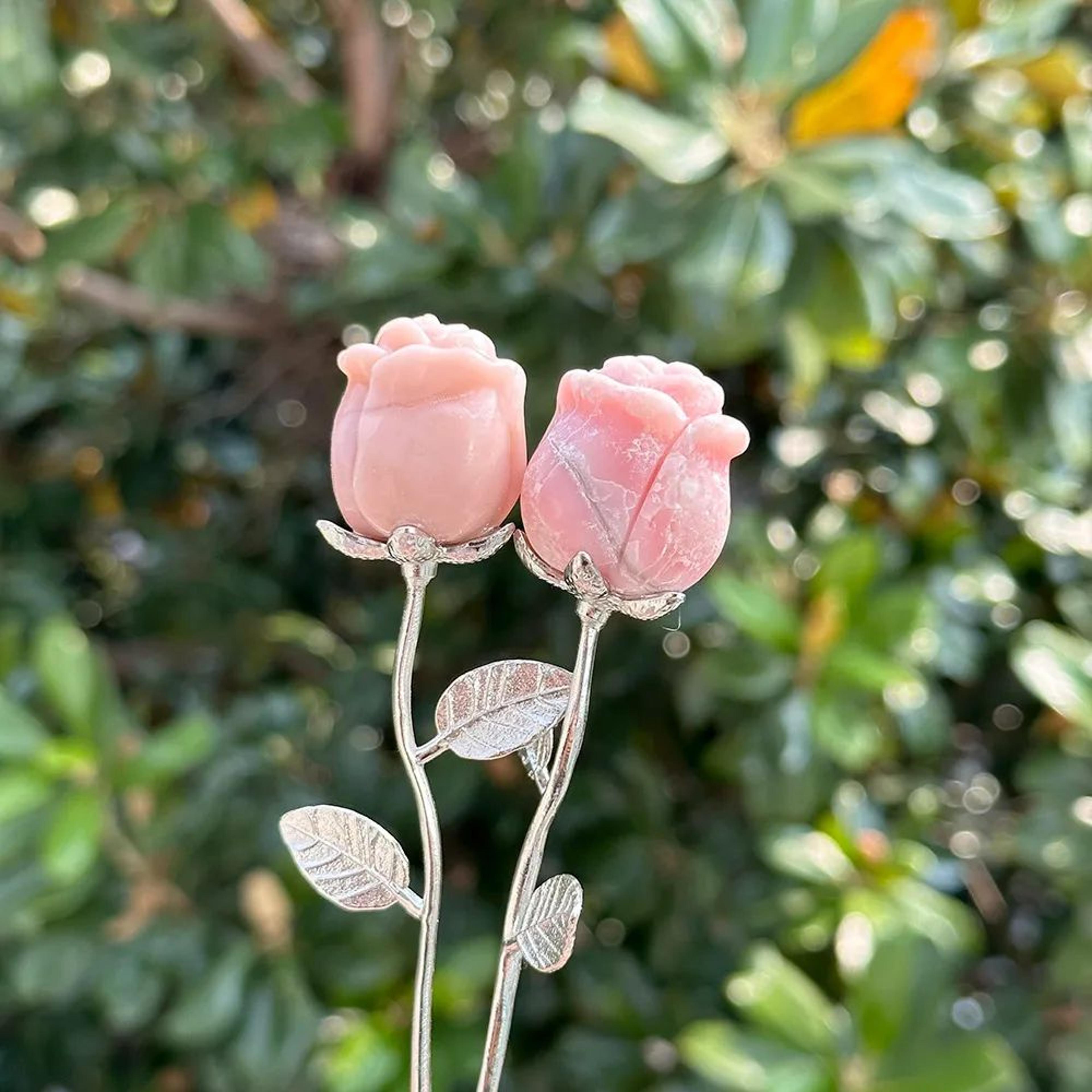 crystalbloom rose quartz flower ornament elegant gift decor
