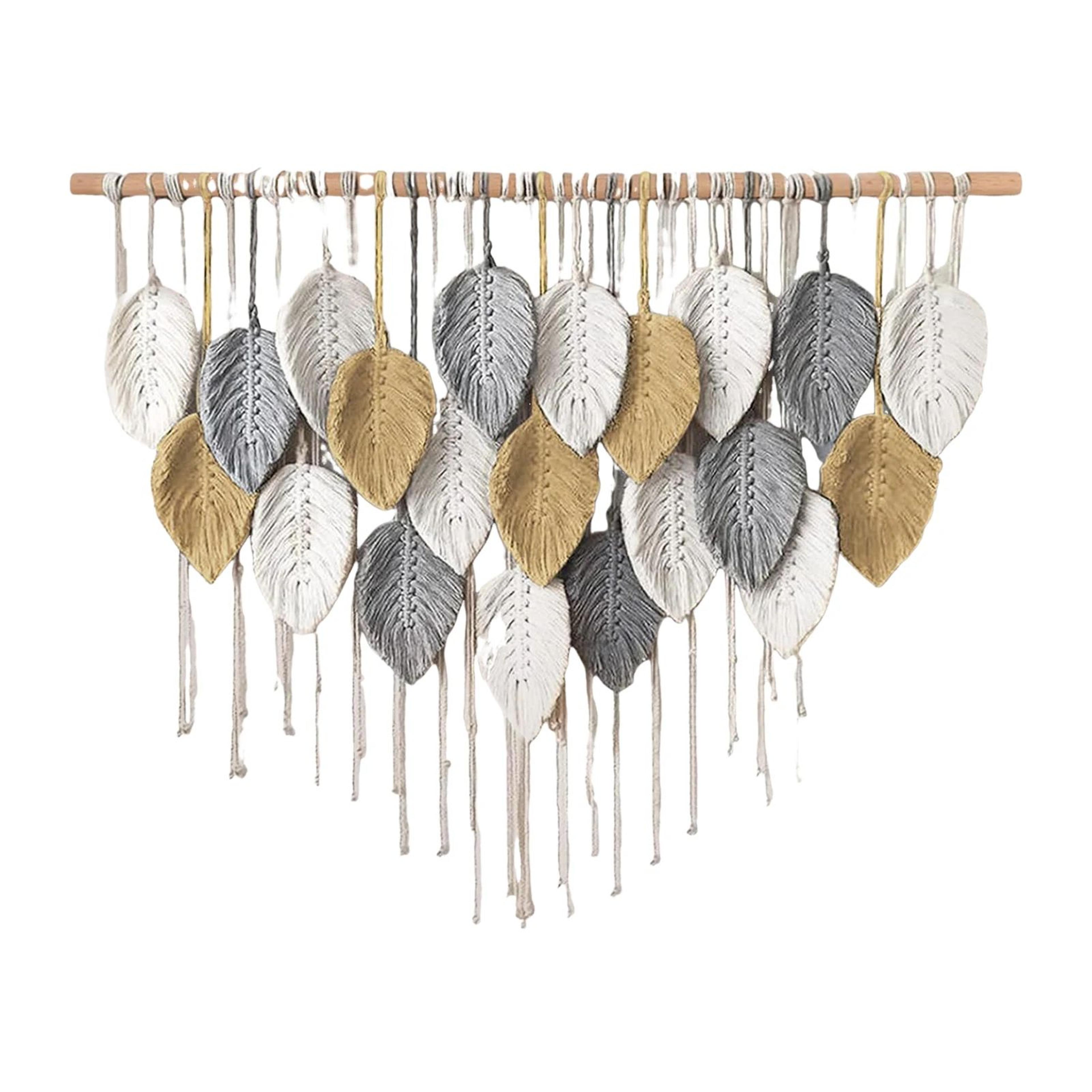 Large Macrame Wall Hanging Boho Tapestry Handmade Leaf Wall Decor 6