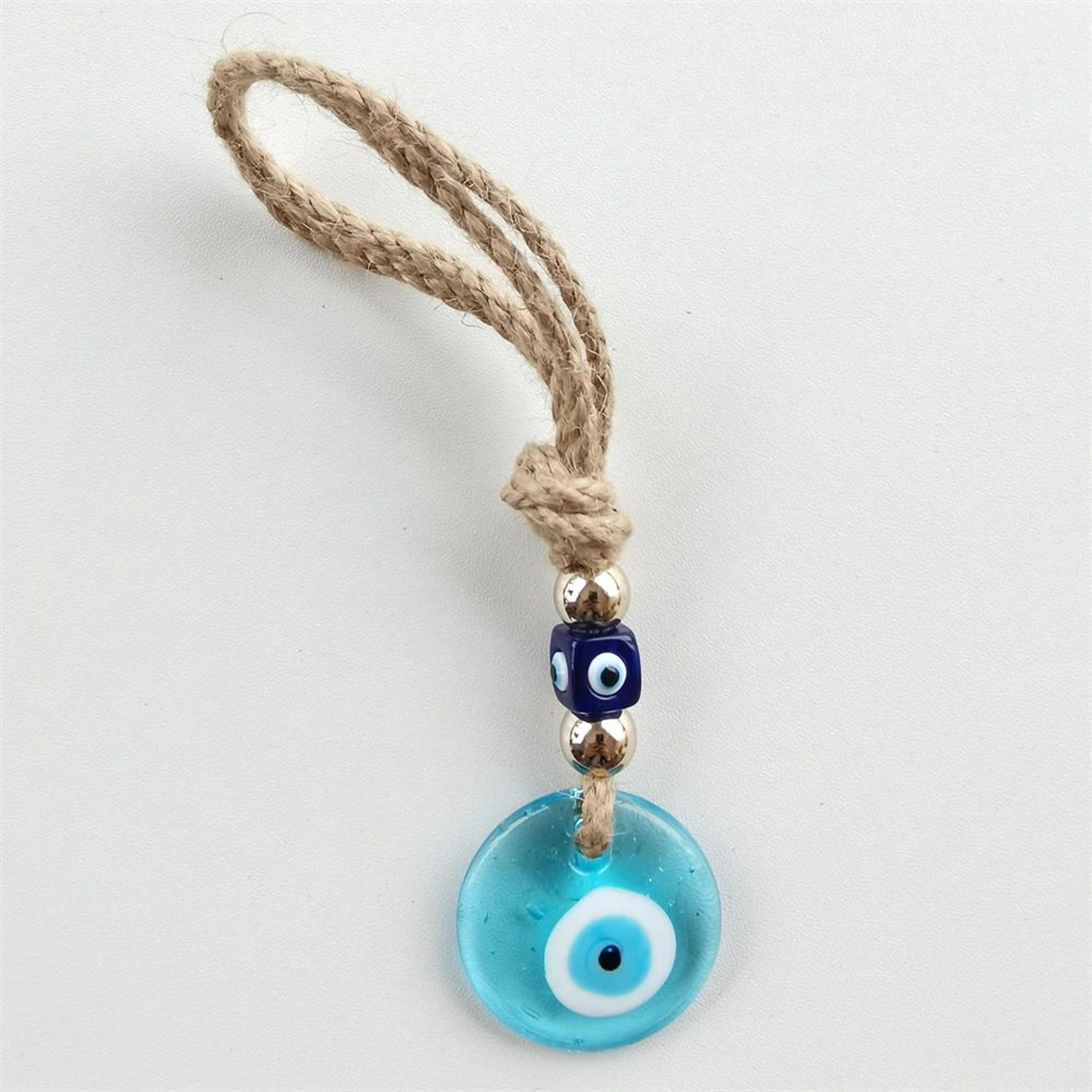 Evil Eye Wall Hanging Blue Glass Protection Charm Decor 10