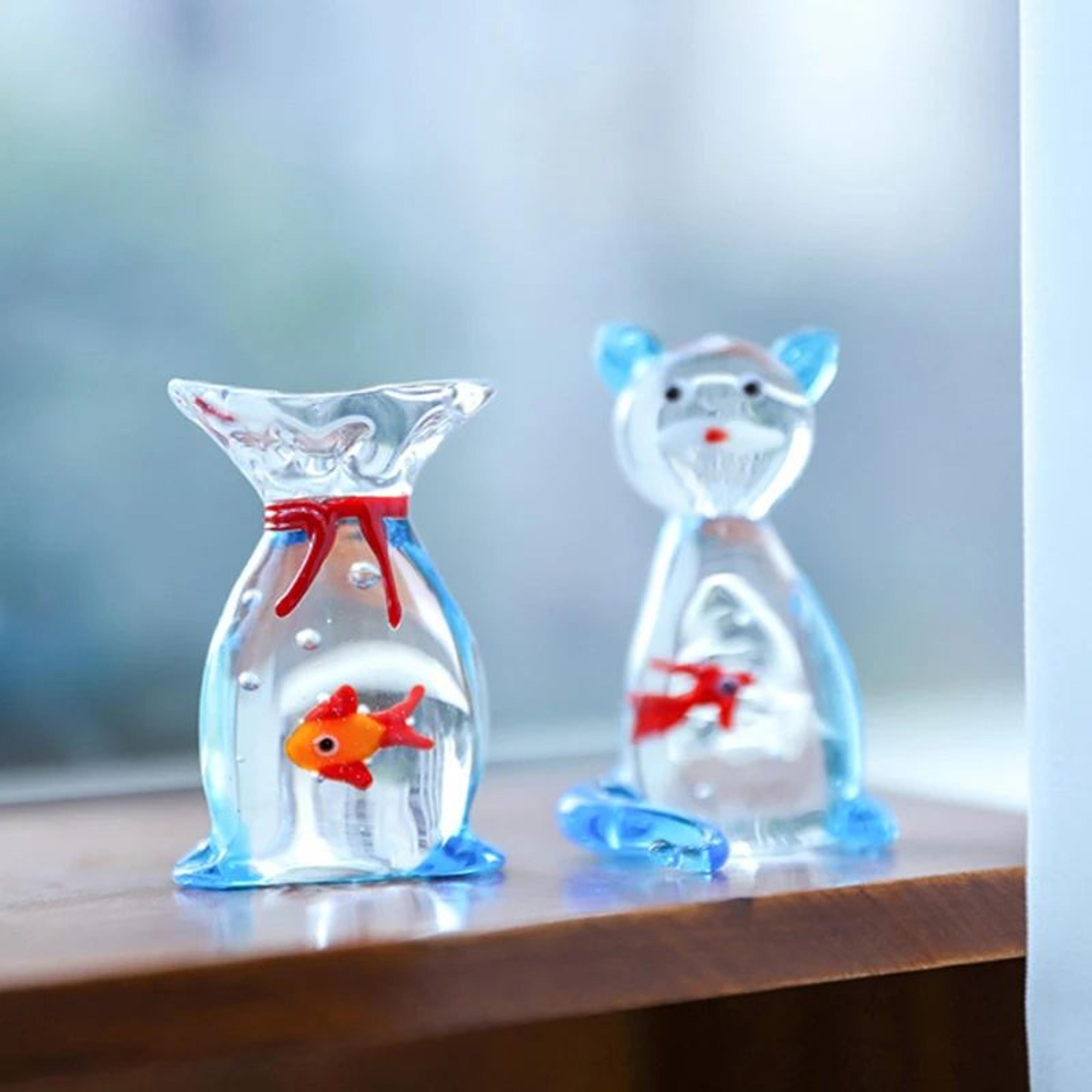 Handcrafted Glass Fish Figurine Mini Pocket Ornament For Desk And Home Decor 4