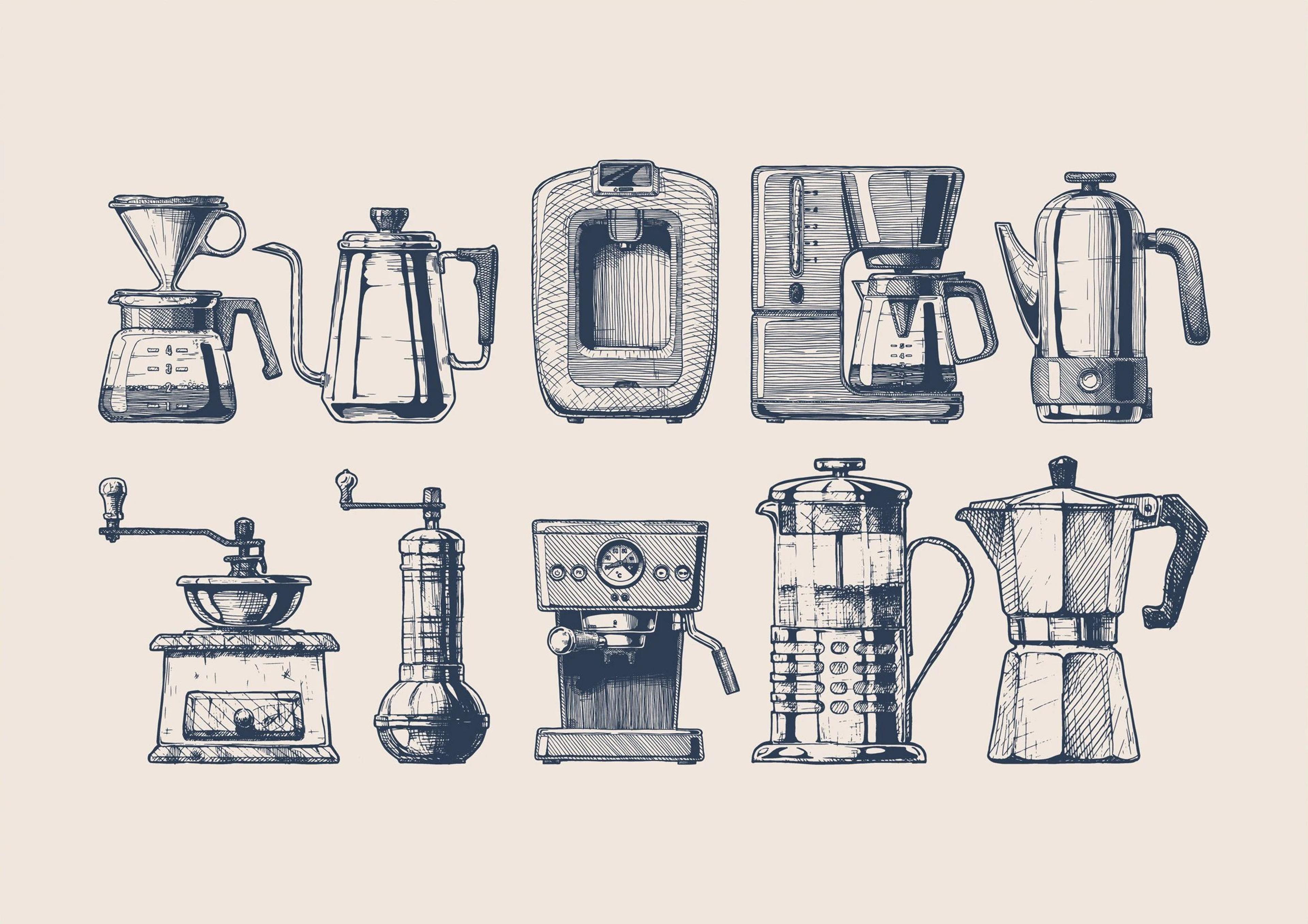 Minimal Coffee Line Art Canvas Poster Modern Kitchen And Cafe Wall Decor 23