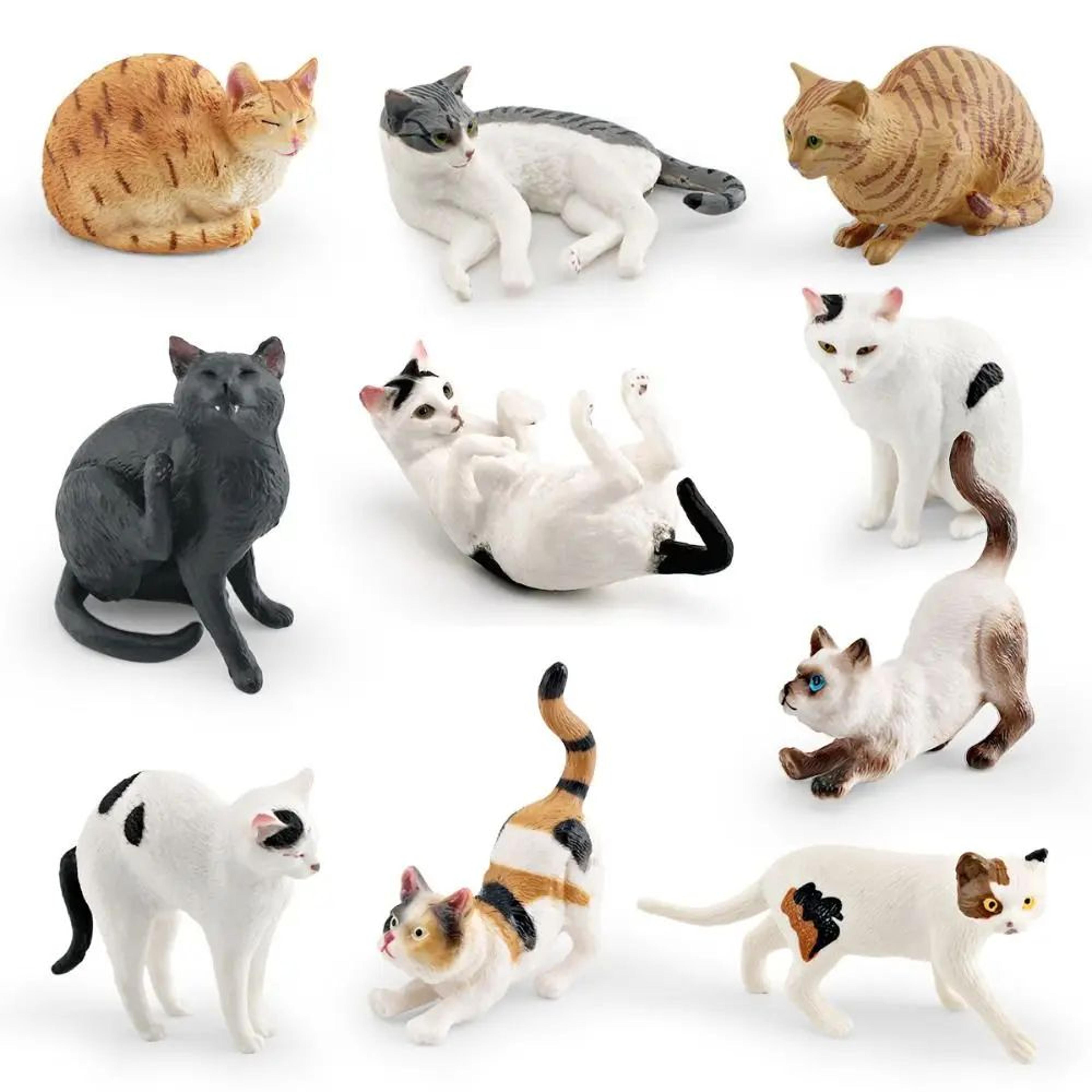 cute orange cat figurine realistic mini cat ornament desk decor
