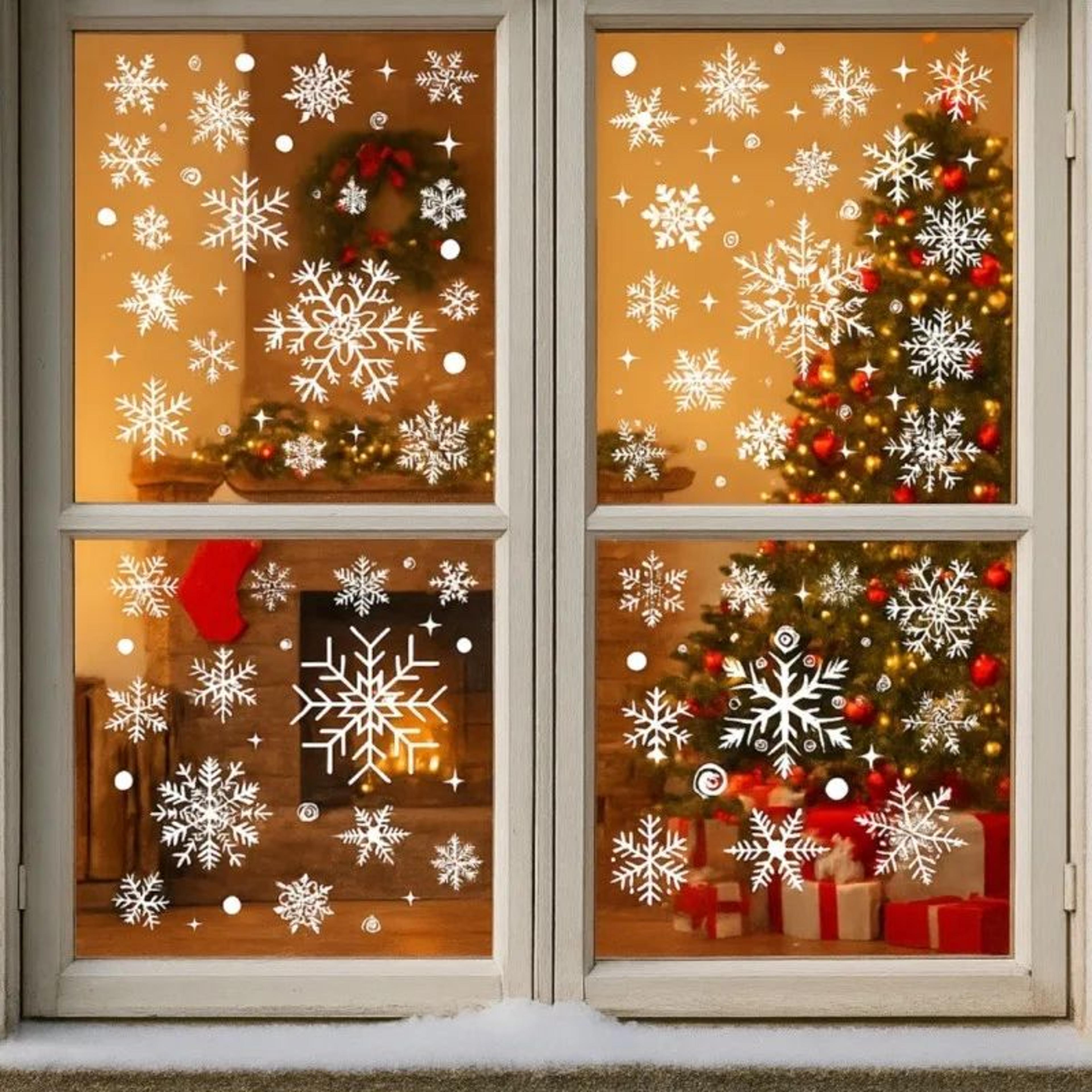 christmas window stickers snowflake decals removable holiday glass decor