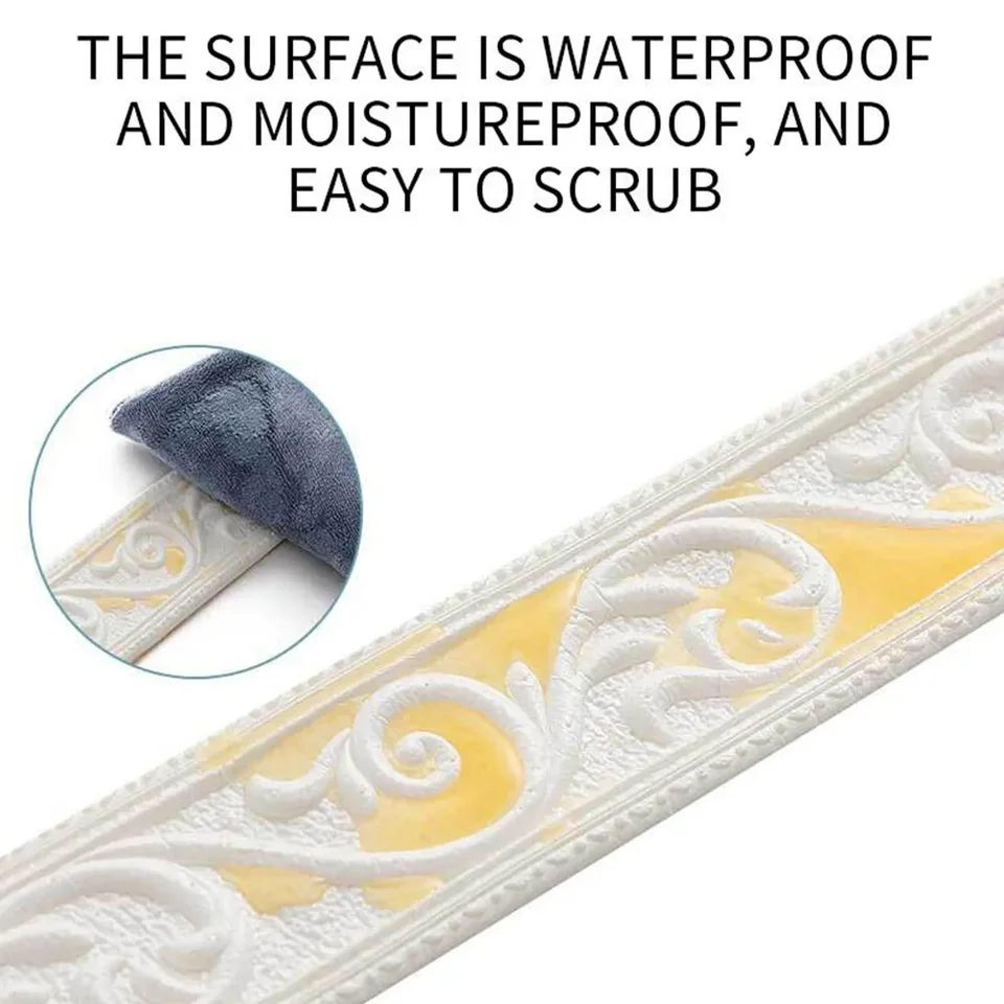 Peel And Stick Wall Trim 3D Tile Border Self Adhesive Decorative Sticker 3