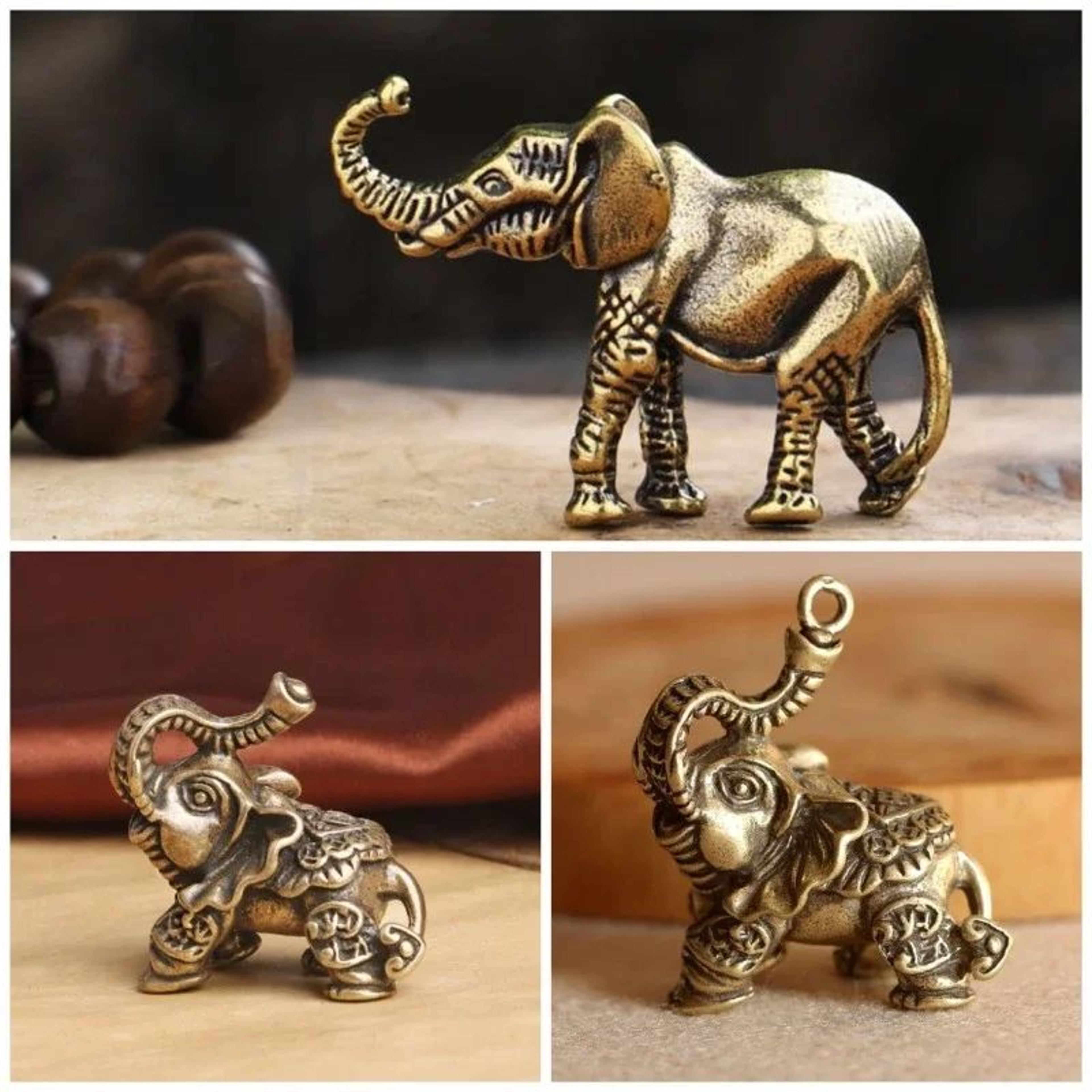 brass elephant figurine mini lucky elephant decor desk ornament