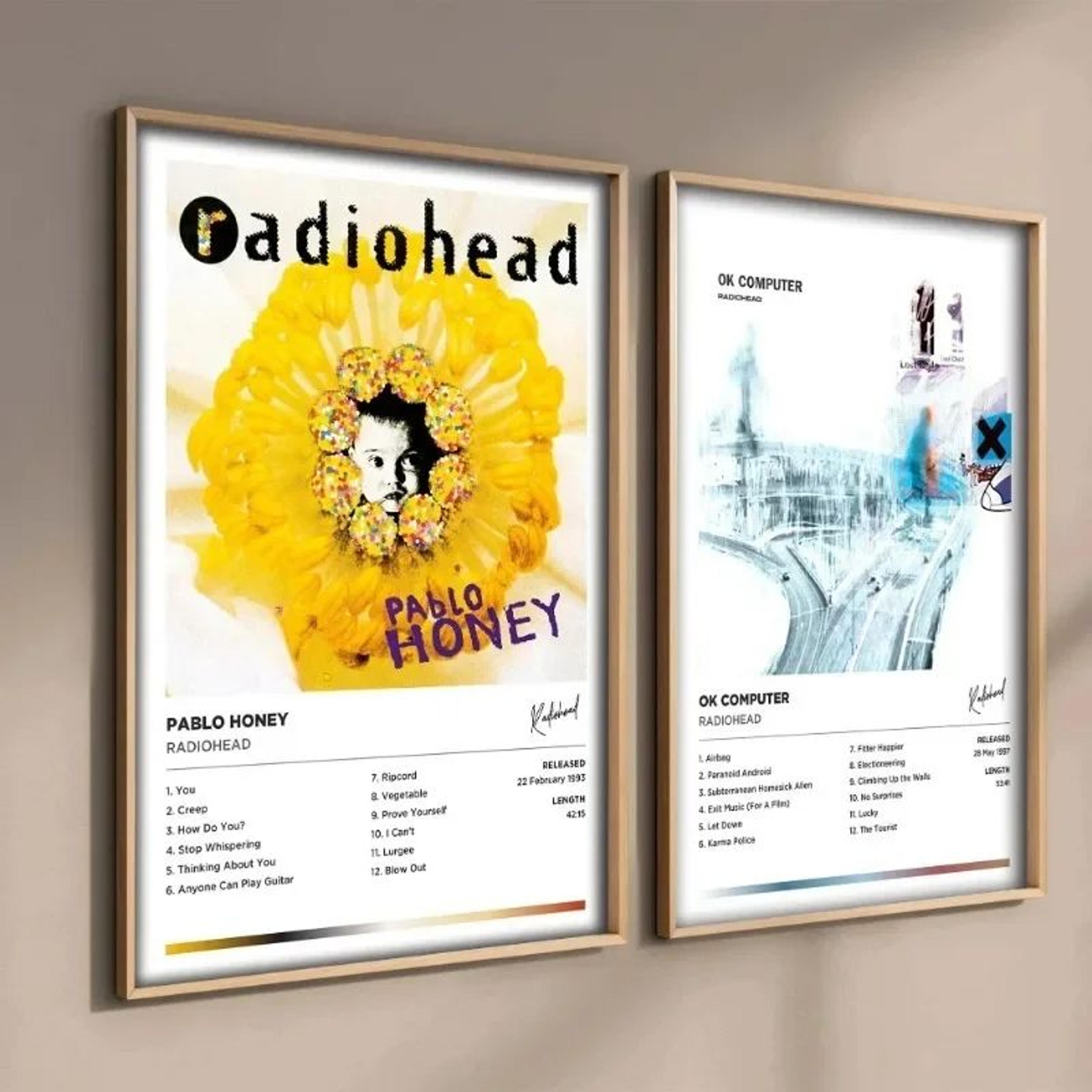 radiohead the bends poster retro rock album wall art canvas decor