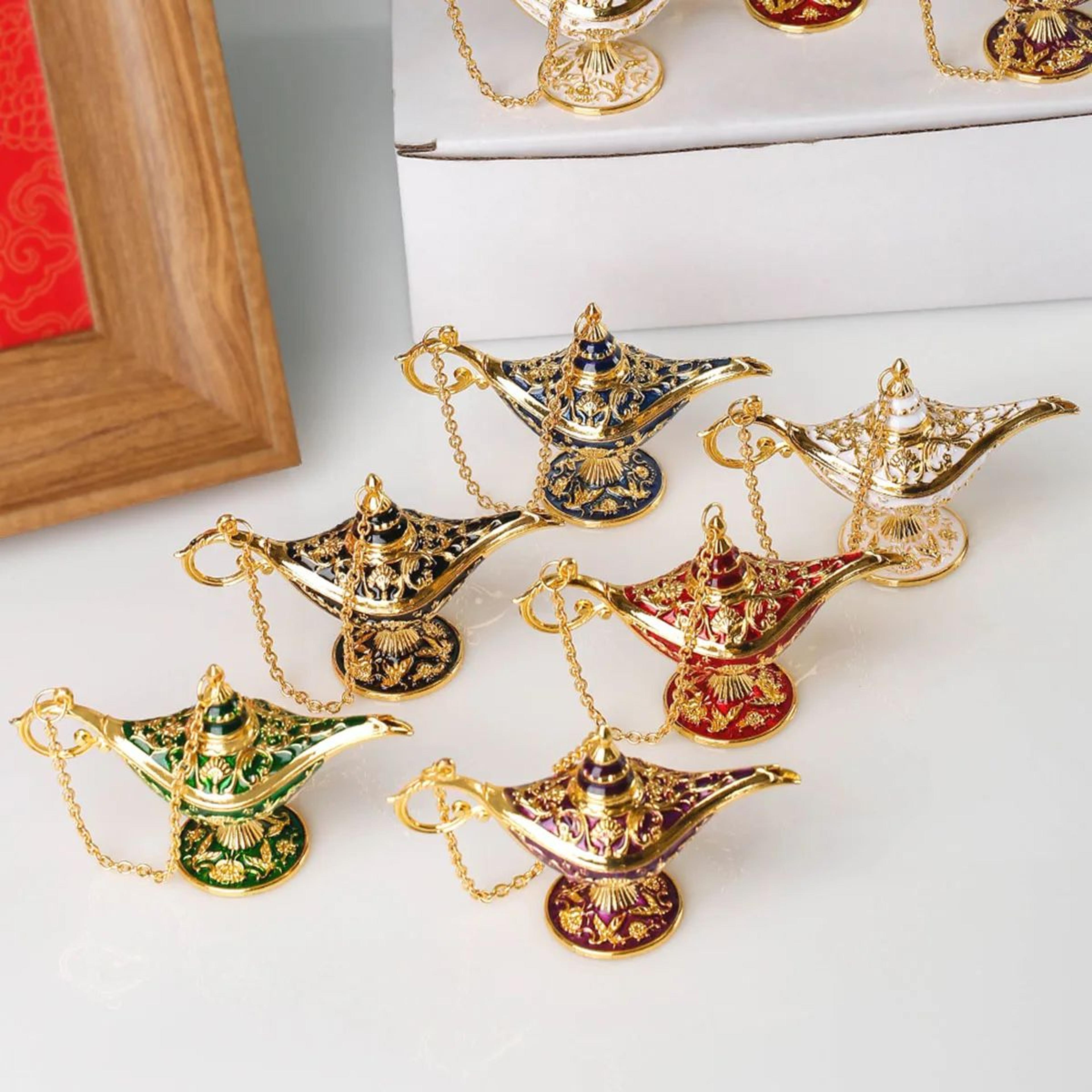 vintage aladdin genie lamp decor antique metal home ornament display piece