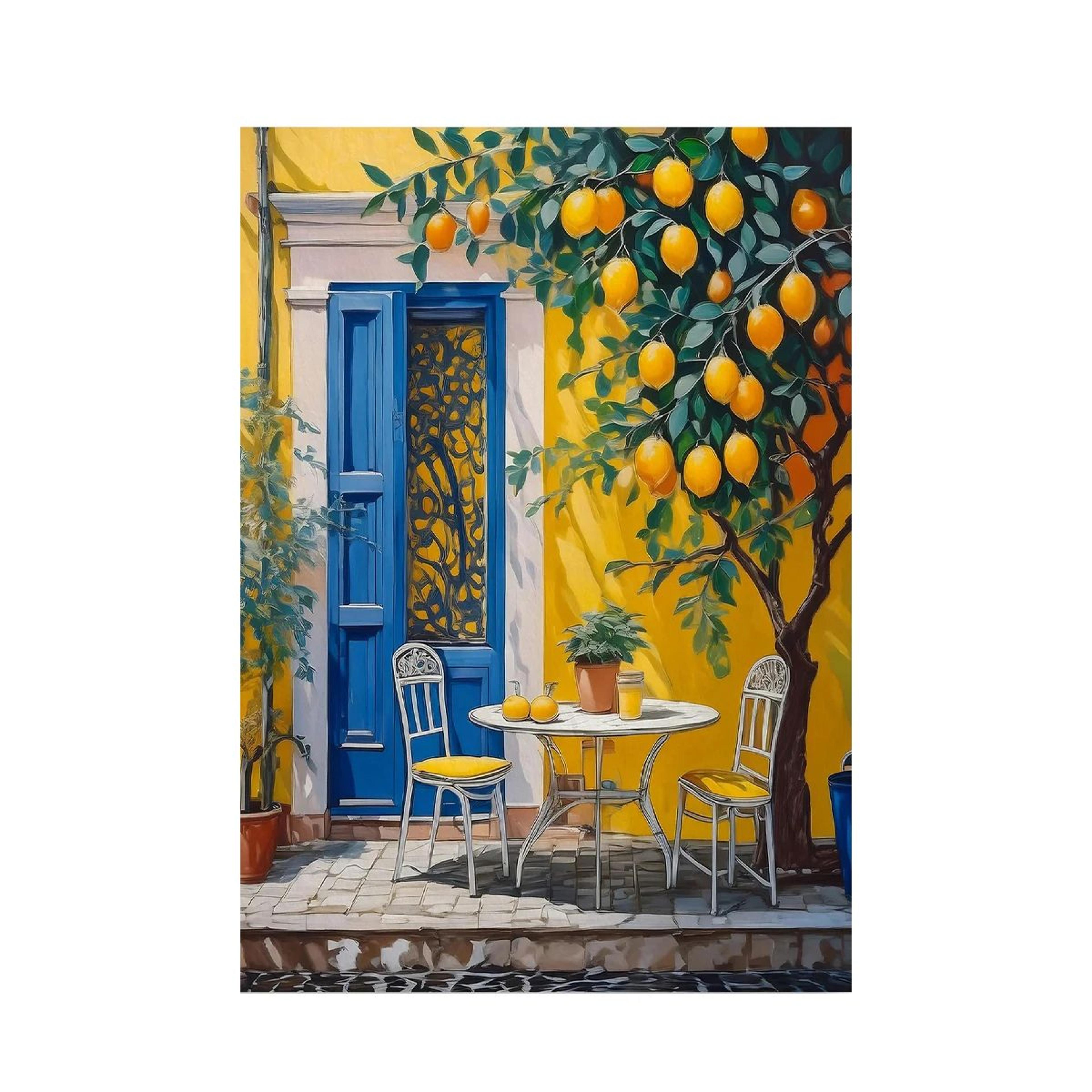 Italian Lemon Tree Wall Art Cottagecore Canvas Spring Landscape Decor 7
