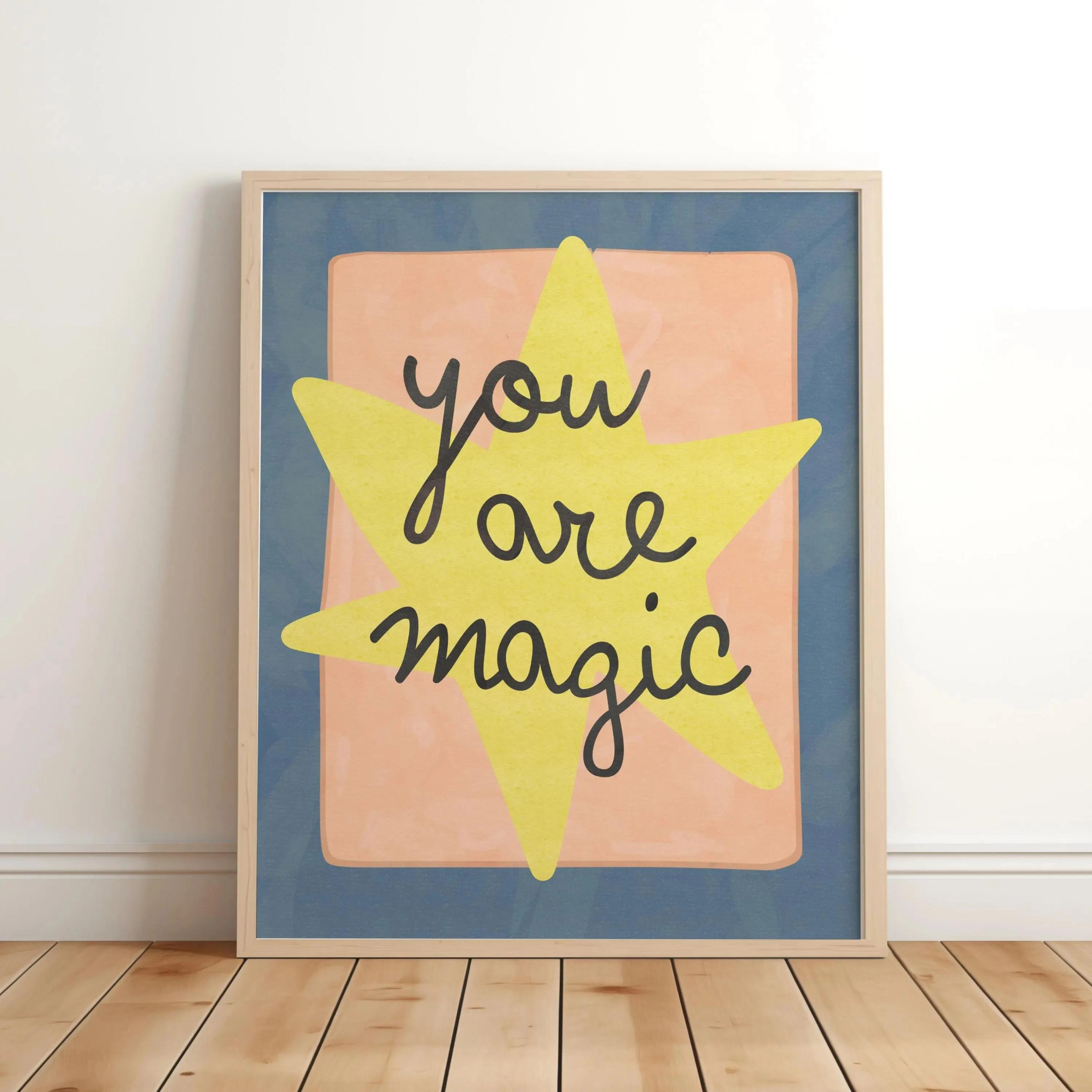 Unicorn Nursery Wall Art Inspirational Kids Room Canvas Magic Quote Decor 15