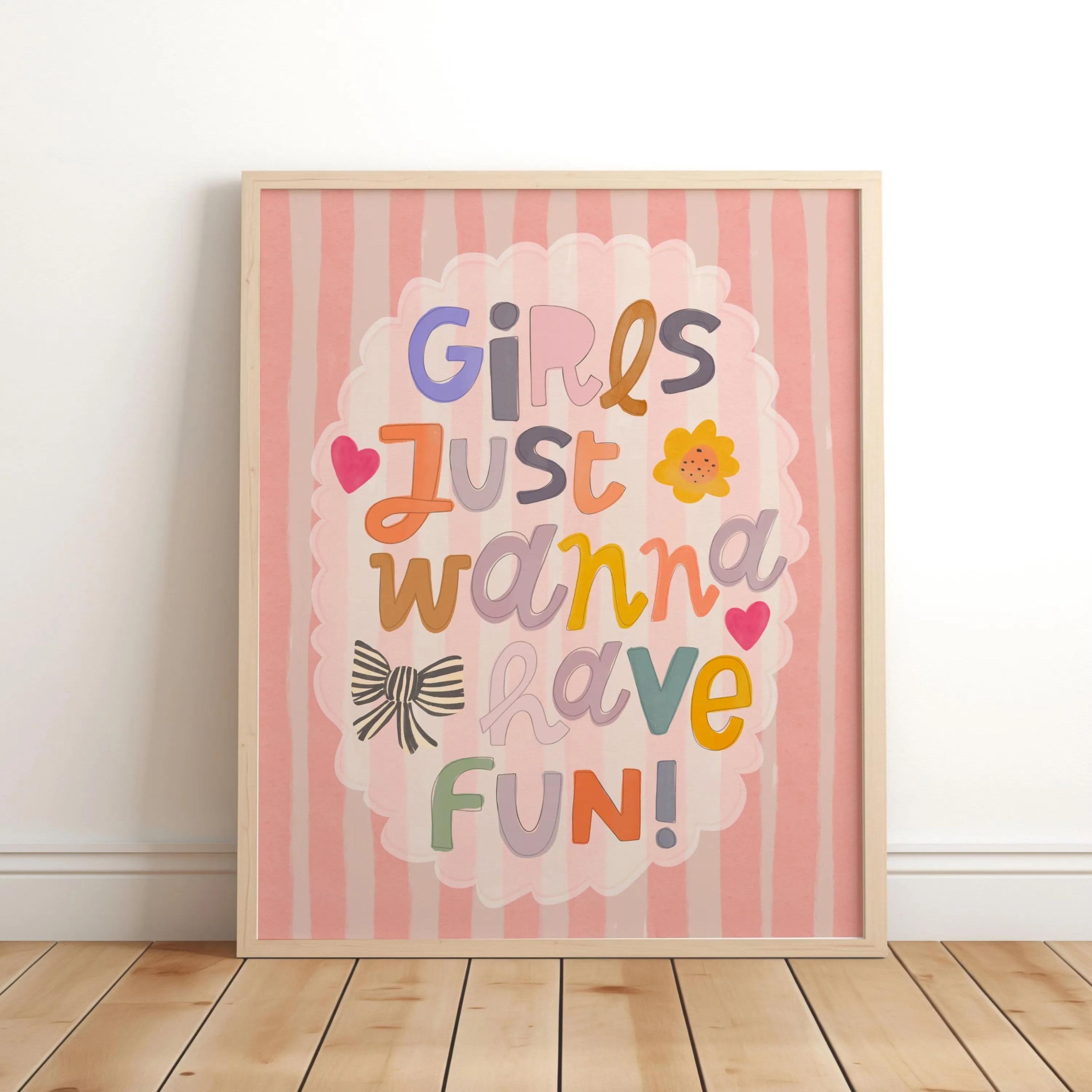 Unicorn Nursery Wall Art Inspirational Kids Room Canvas Magic Quote Decor 16