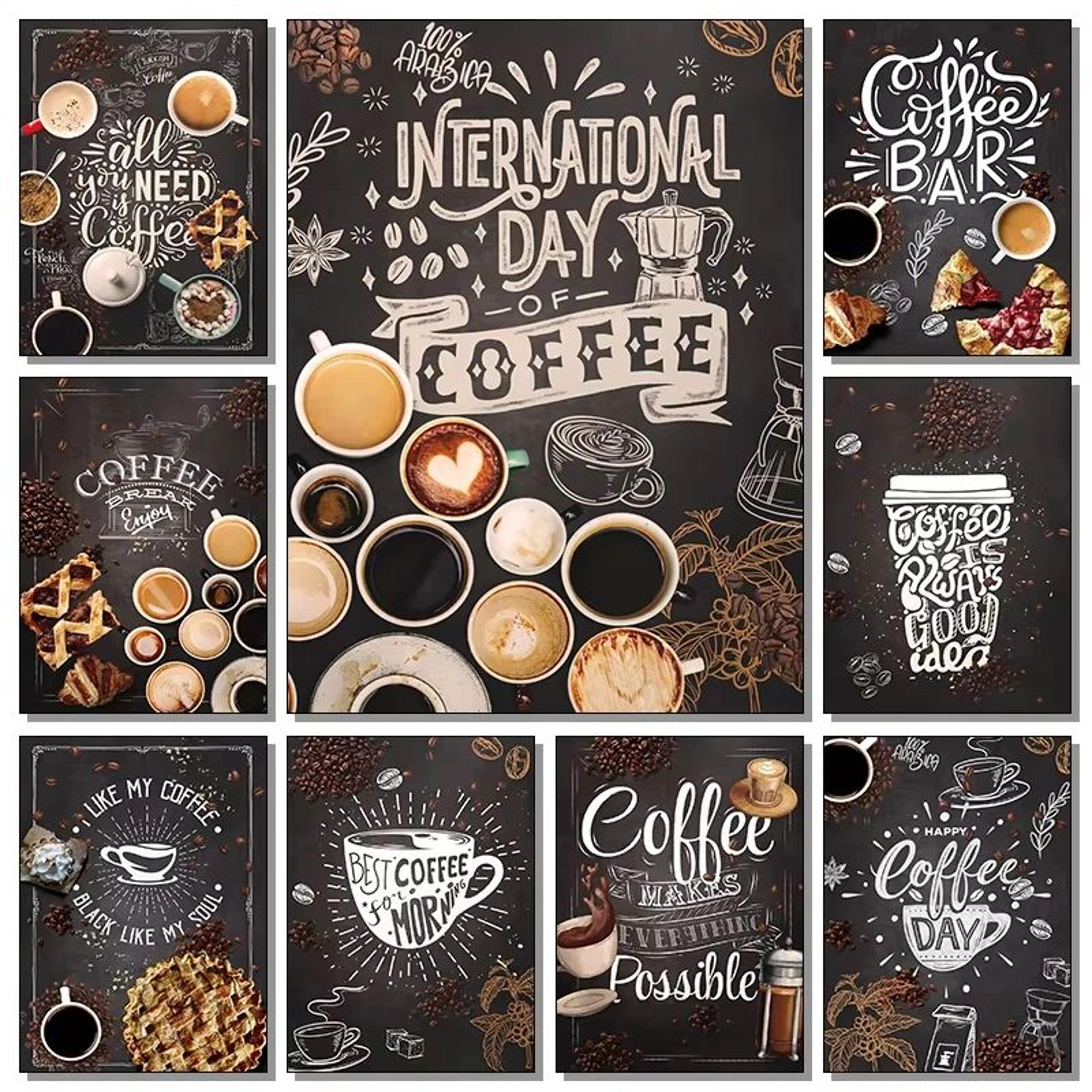 coffee cup wall art nordic cafe canvas poster kitchen bakery decor