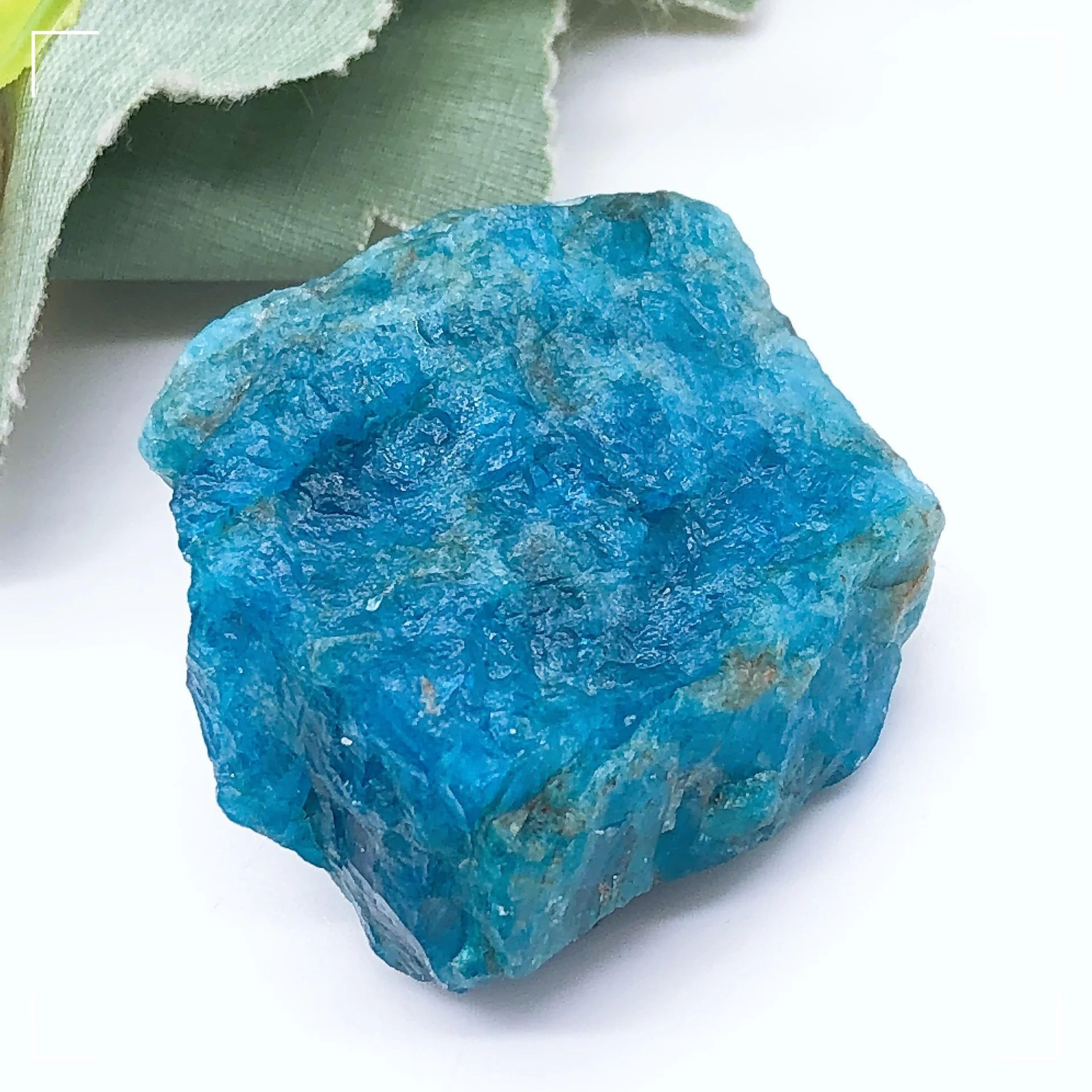 natural blue apatite raw crystal stone healing decor mineral display