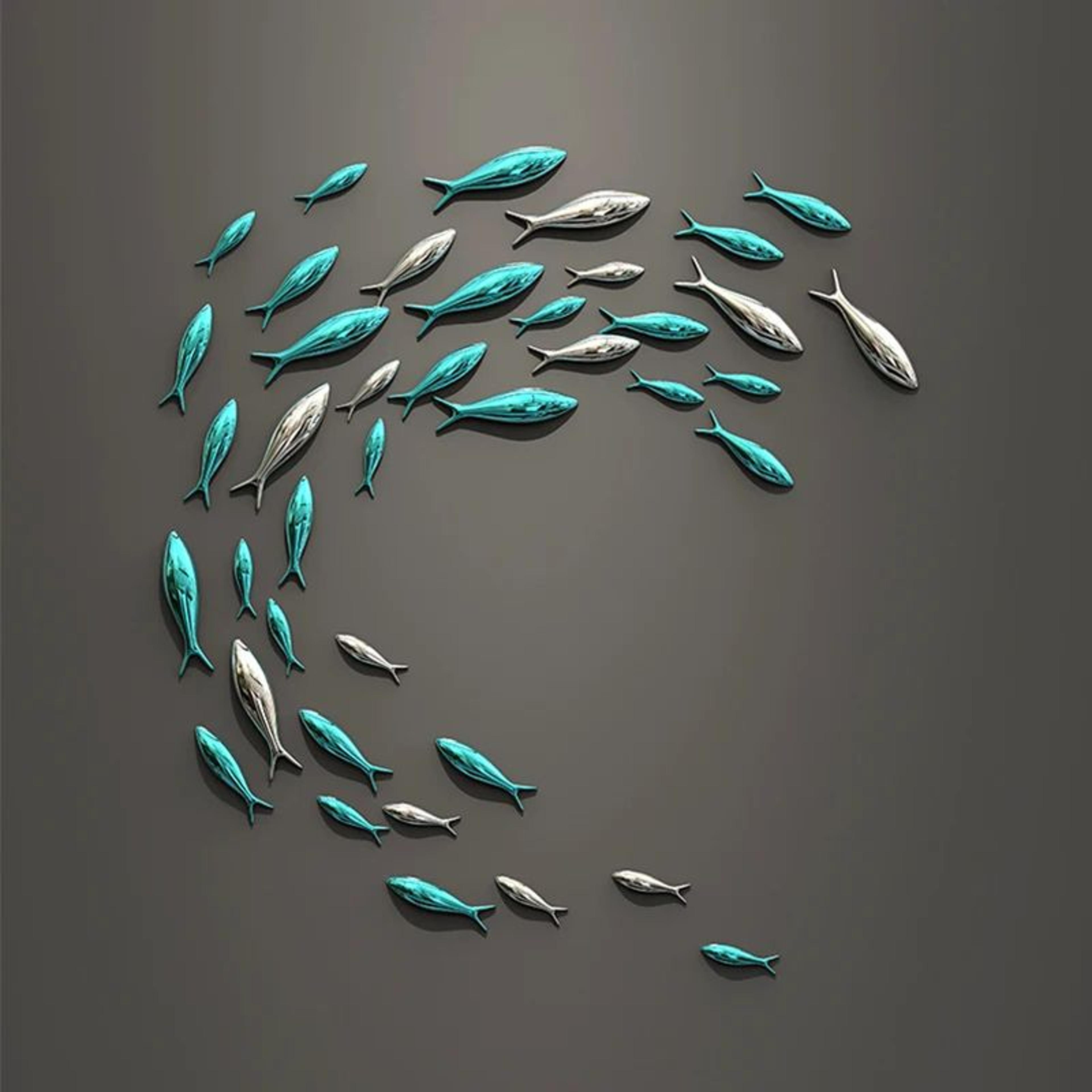 3d gold fish wall decor modern metallic wall art set