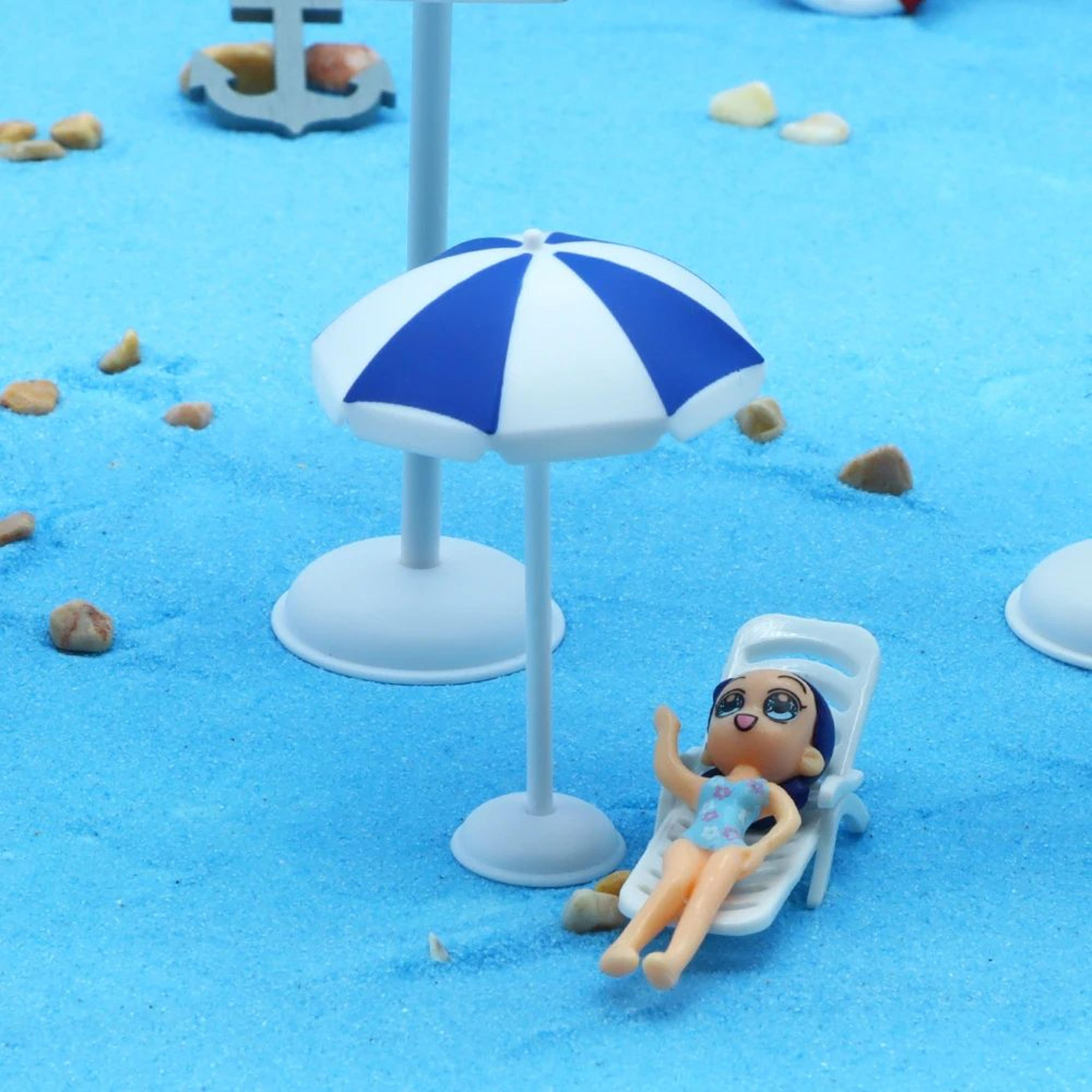 Mini Beach Umbrella Dollhouse Decor Micro Landscape Accessory 2