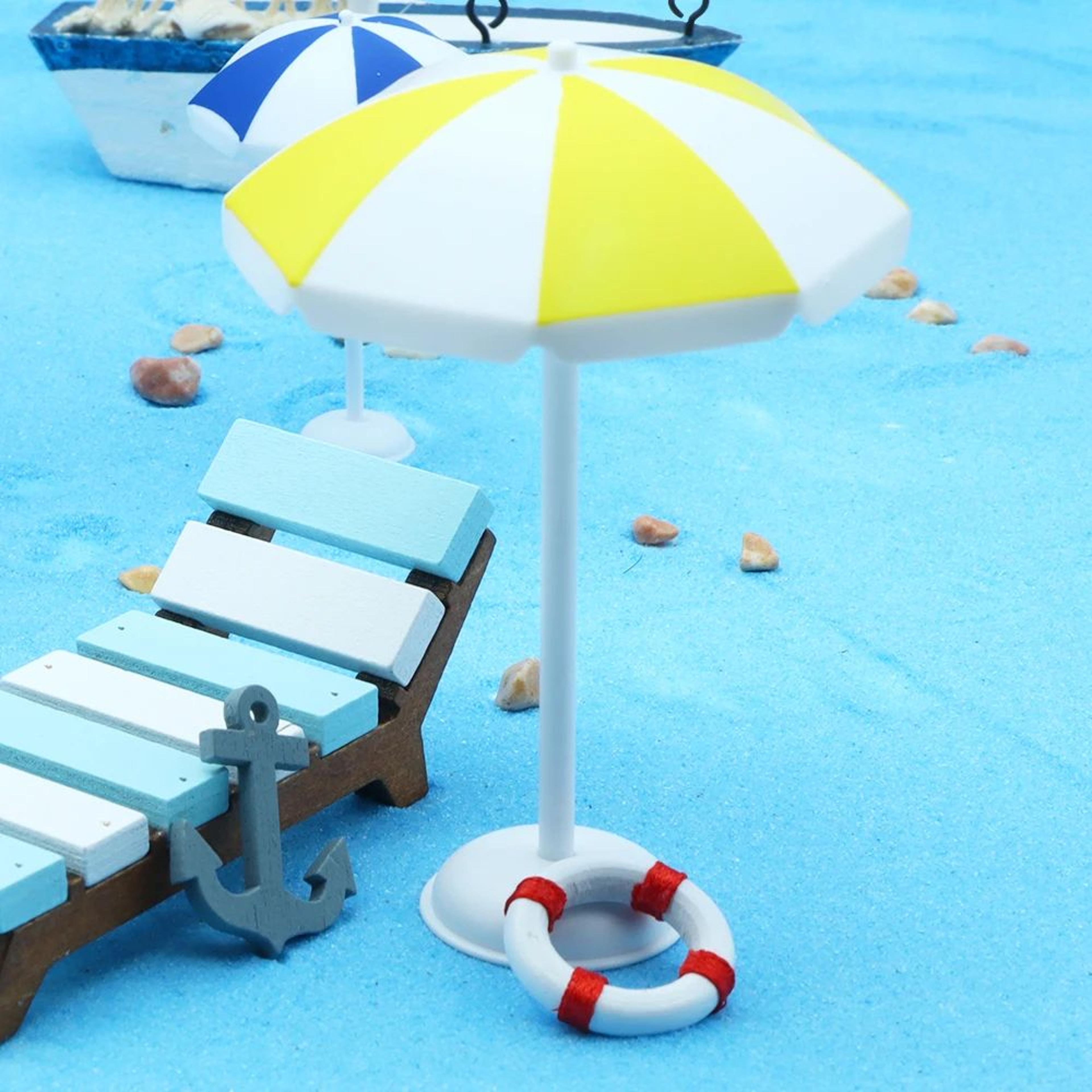 Mini Beach Umbrella Dollhouse Decor Micro Landscape Accessory 3