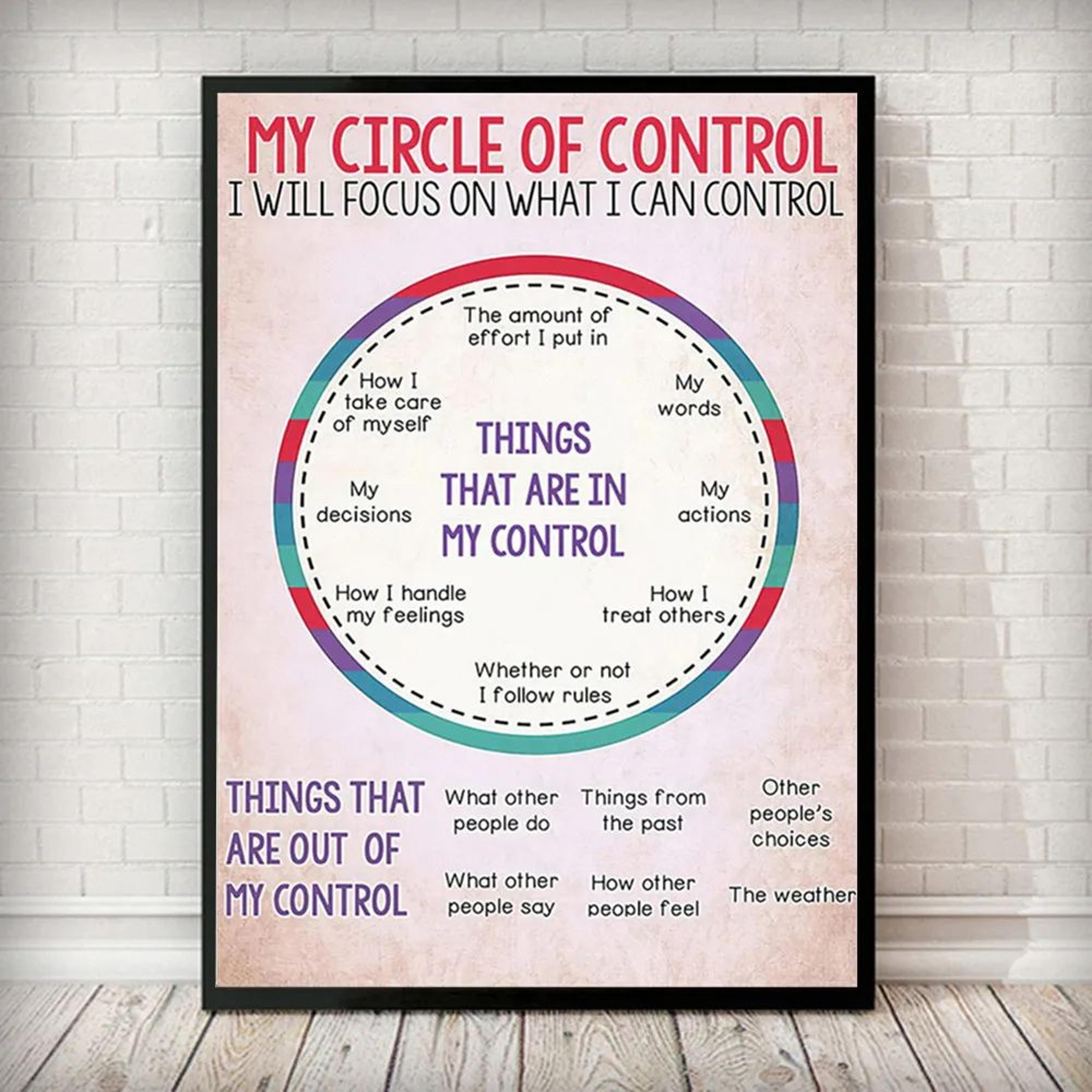 social worker control circle poster mental health inspirational wall art