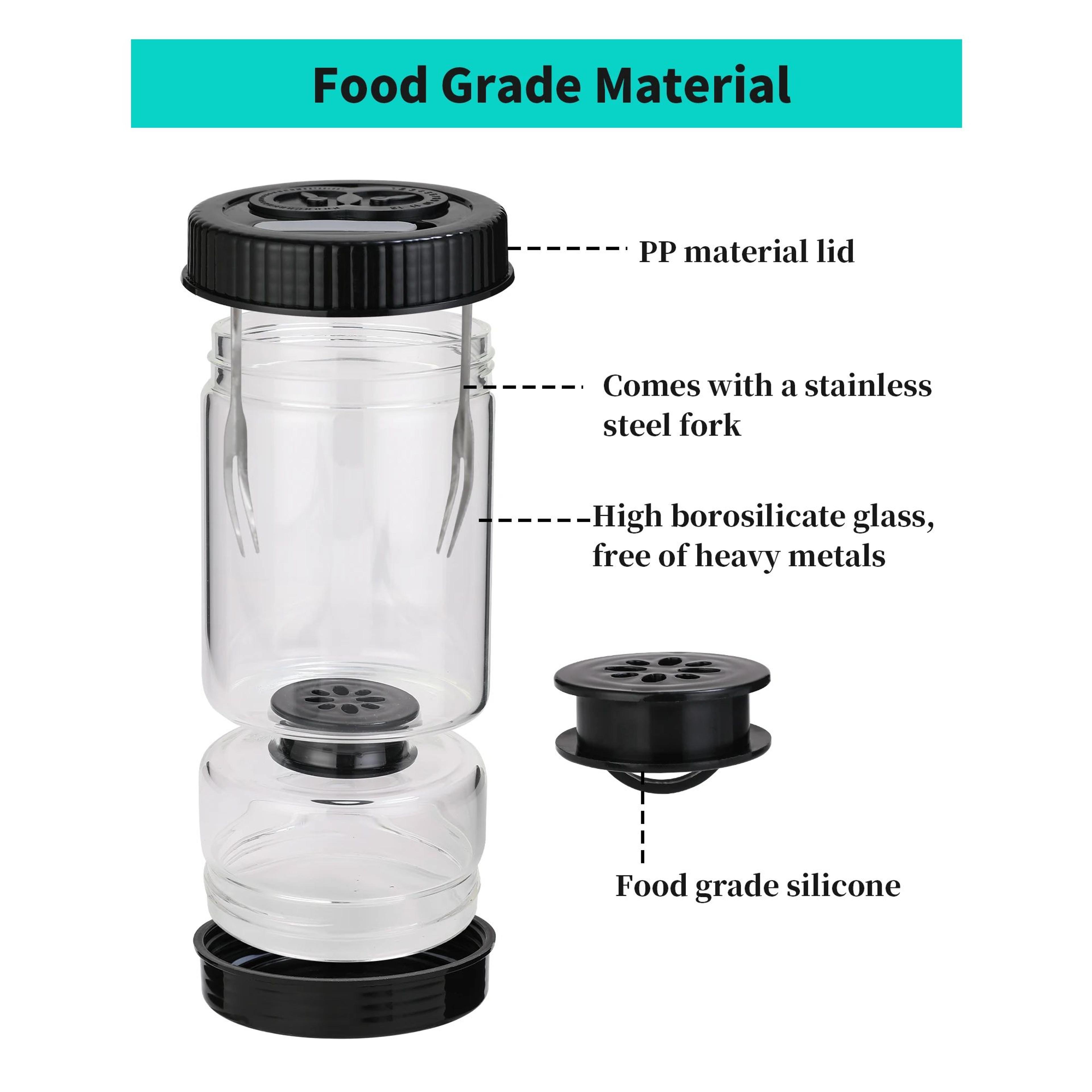 Glass Pickle Jar With Strainer Flip Olive Container Airtight Food Storage 0
