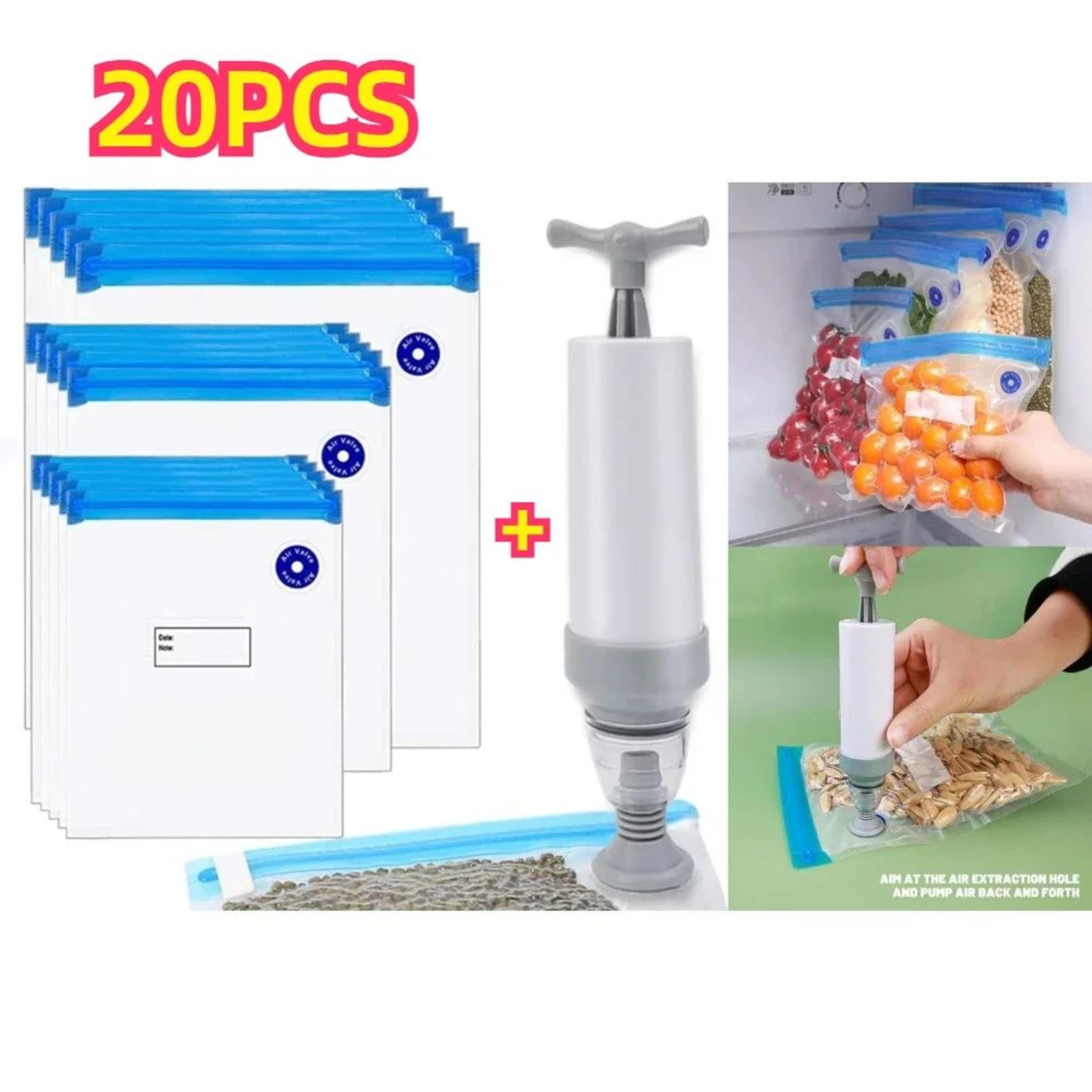 freshvac reusable vacuum storage bags food sealer set