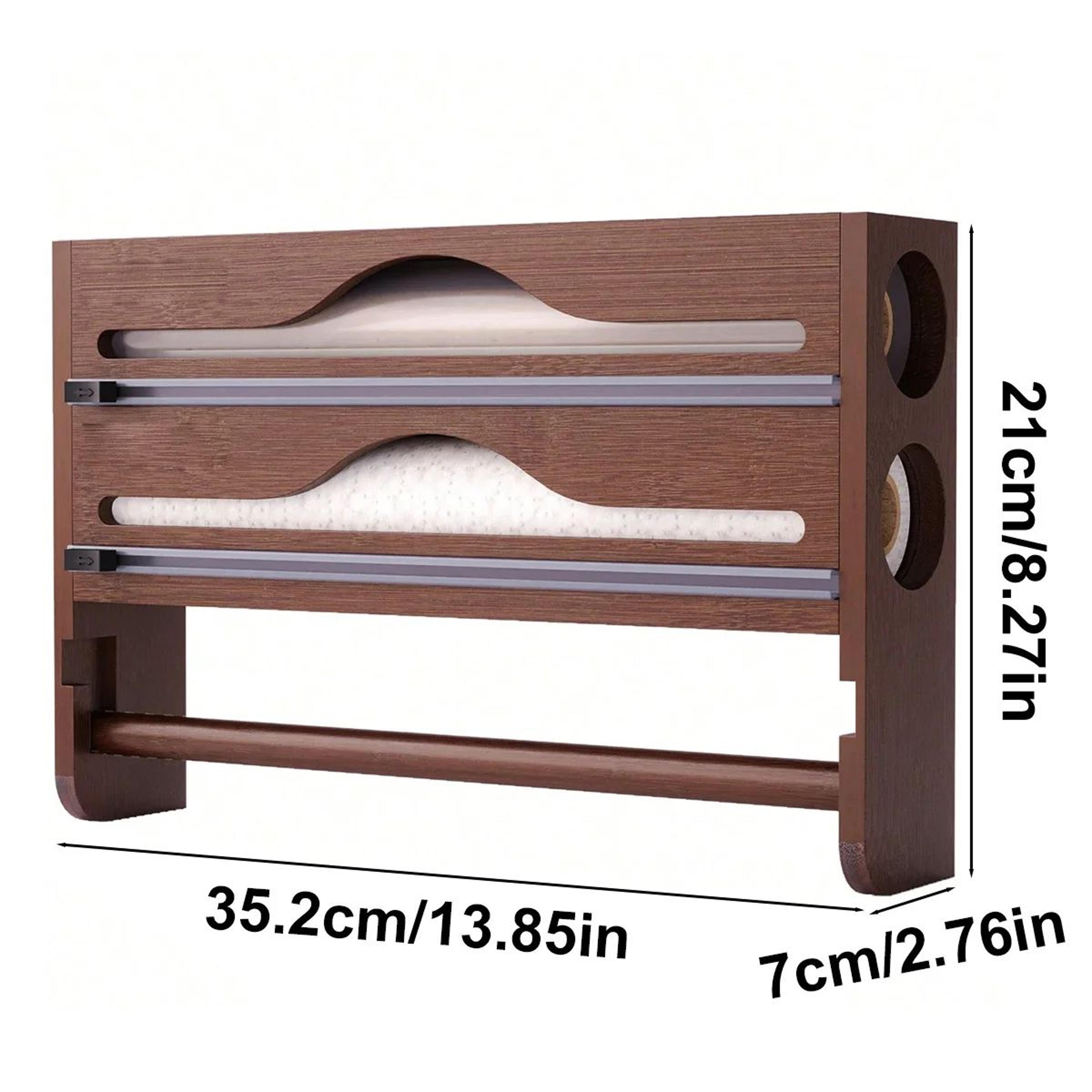 BambooCut Wall Mounted Wrap Dispenser Organizer 7