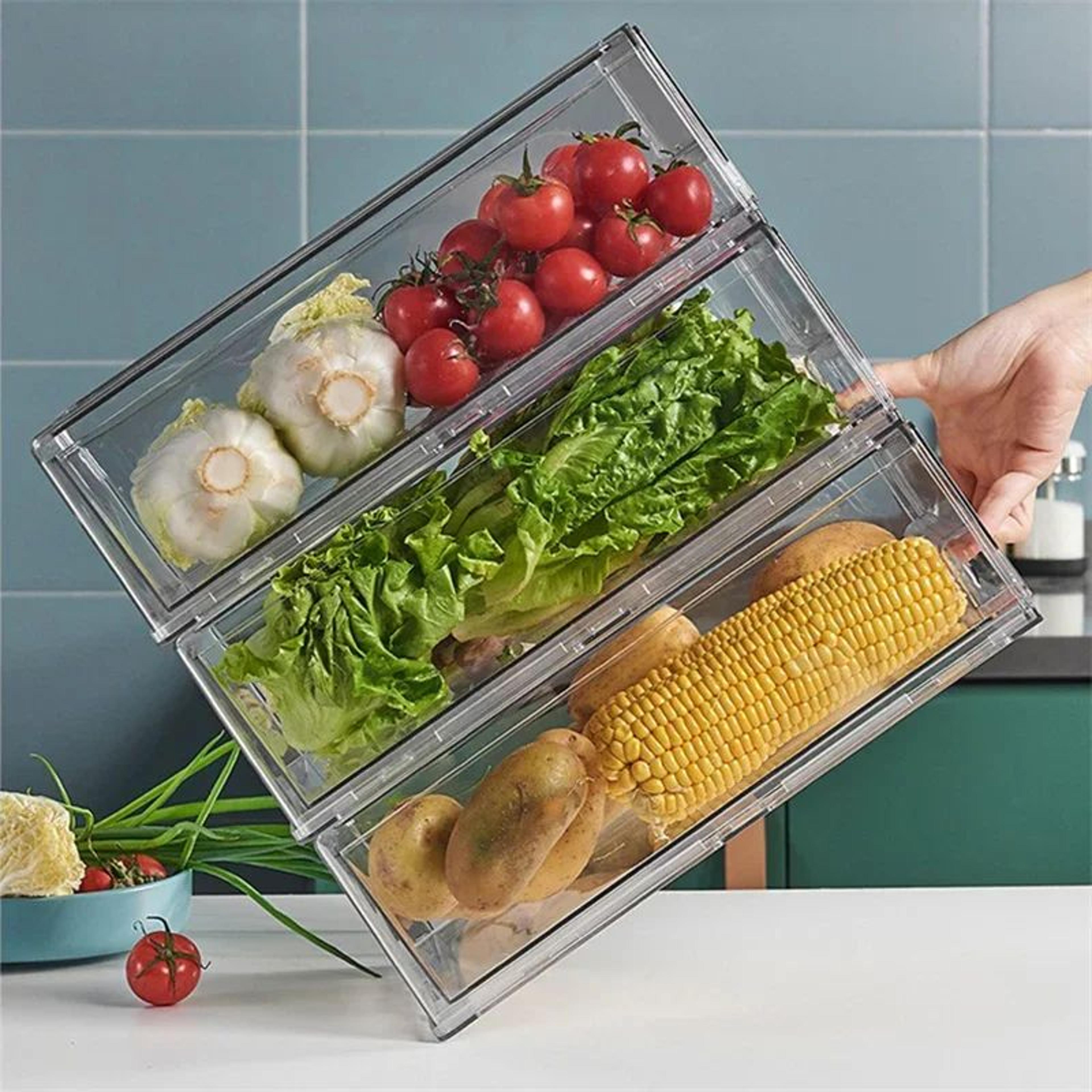 FreshSlide Refrigerator Storage Drawer Organizer Box 4