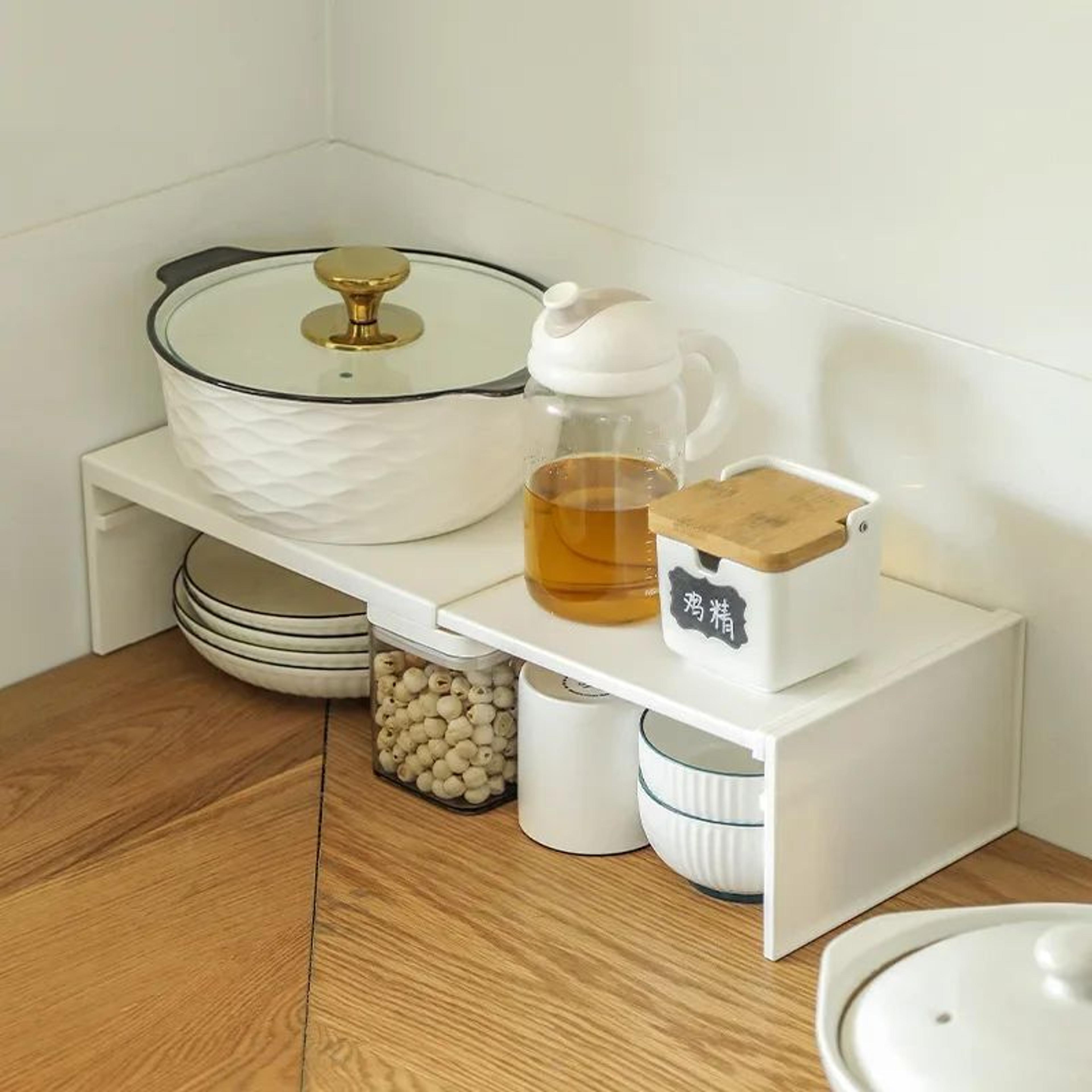 FlexiExpand Retractable Kitchen Shelf Organizer Rack 2