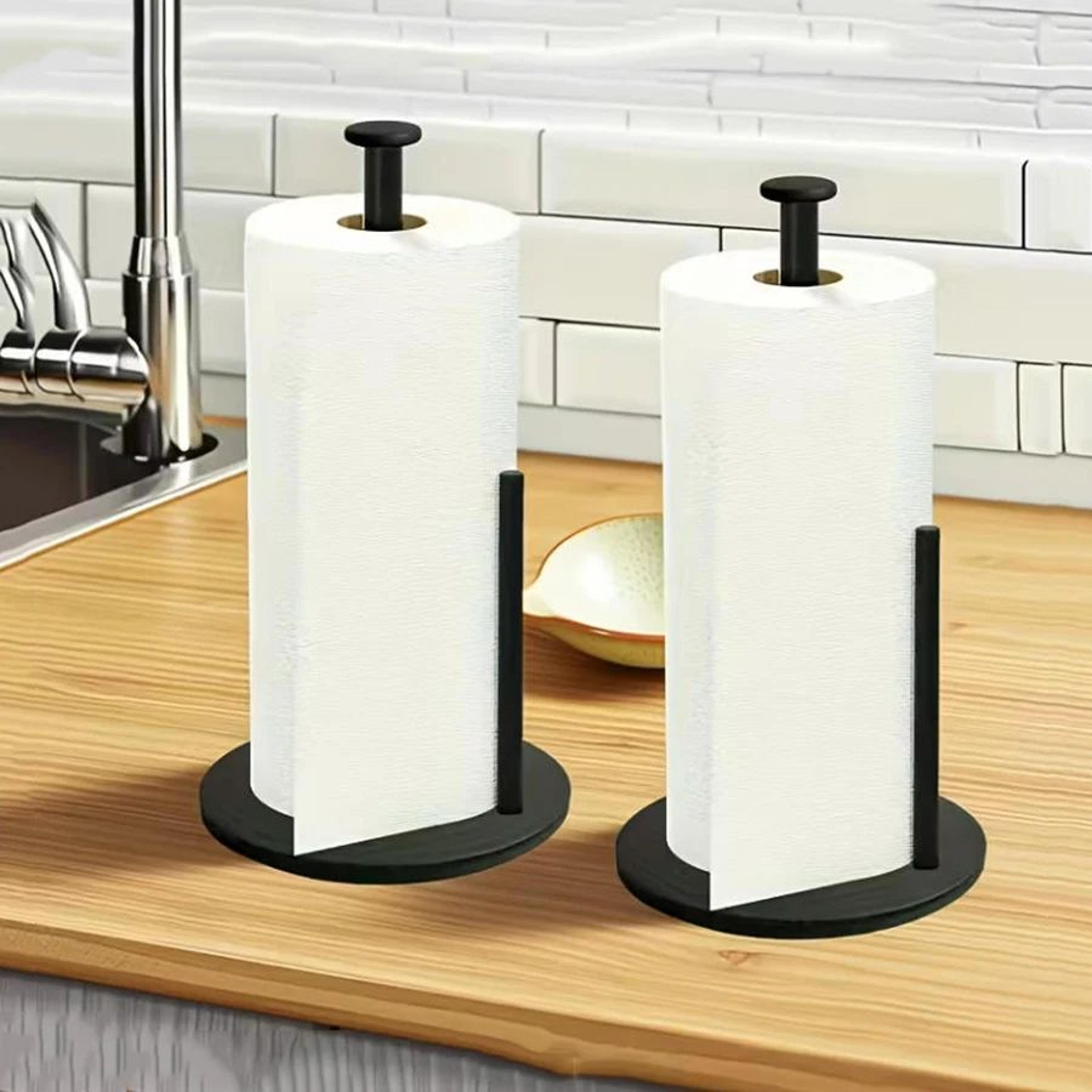 stainless steel paper towel holder countertop stand with weighted base