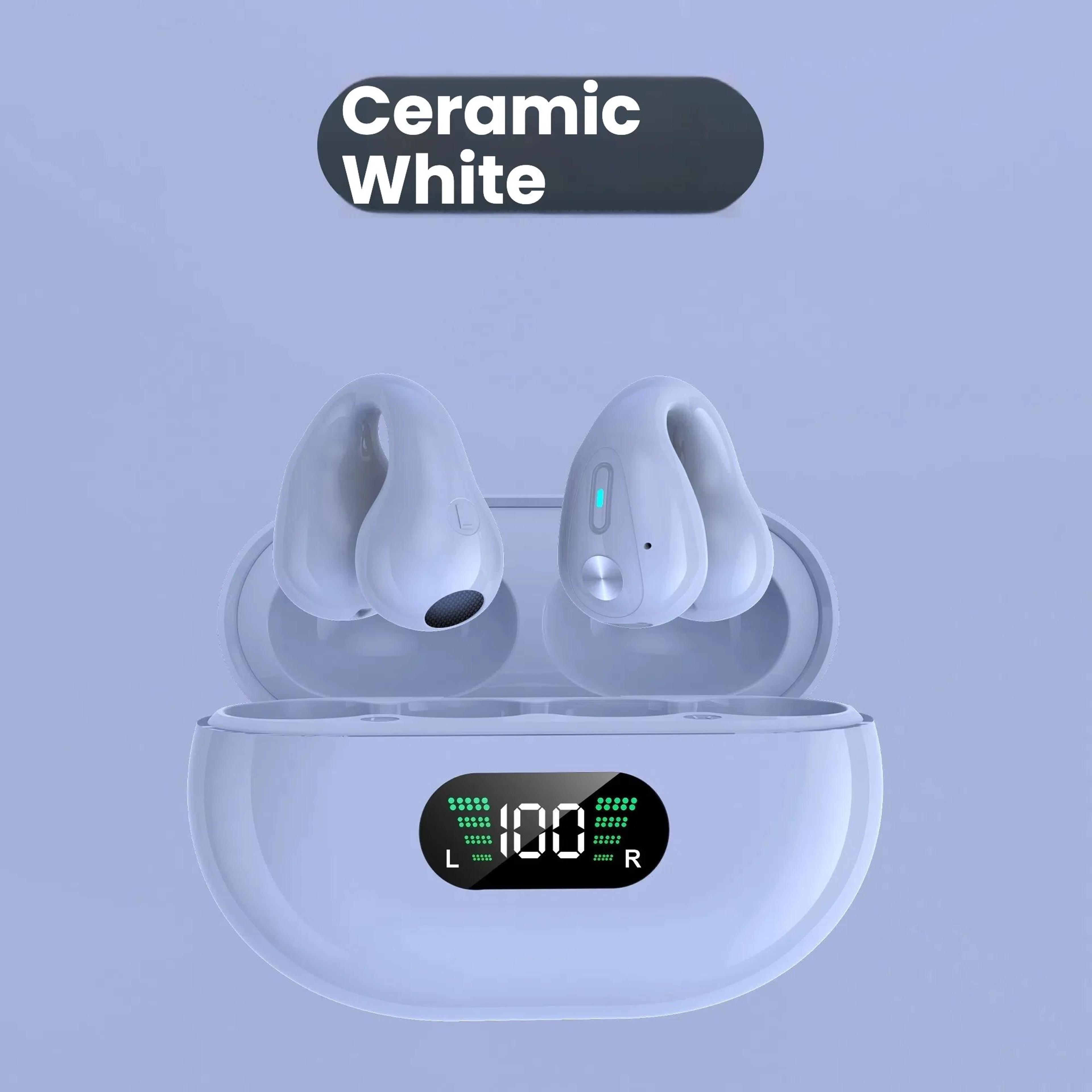 Clip On Wireless Earbuds With Noise Cancelling And LED Display 1