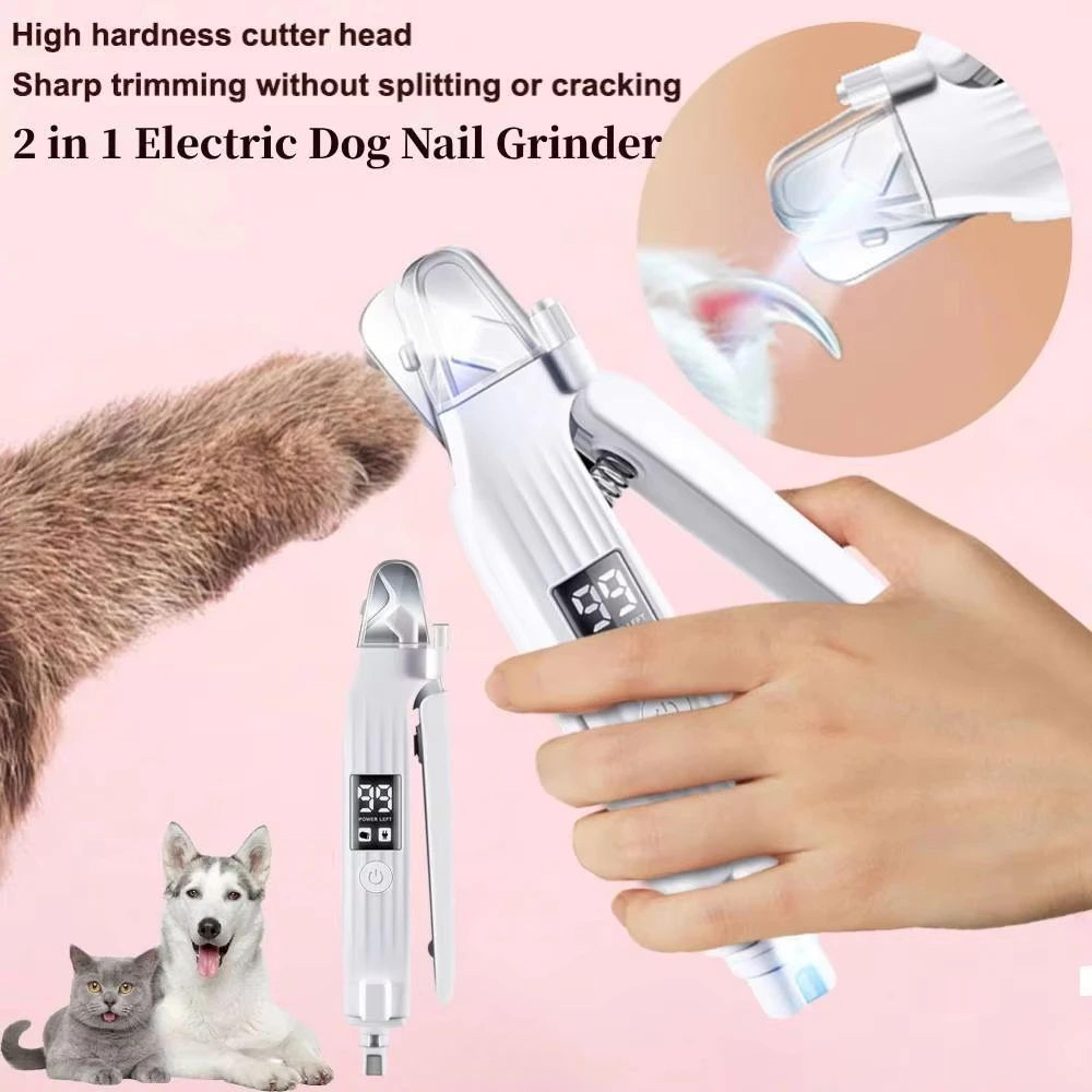 2 in 1 electric pet nail grinder with led light safe dog and cat trimmer