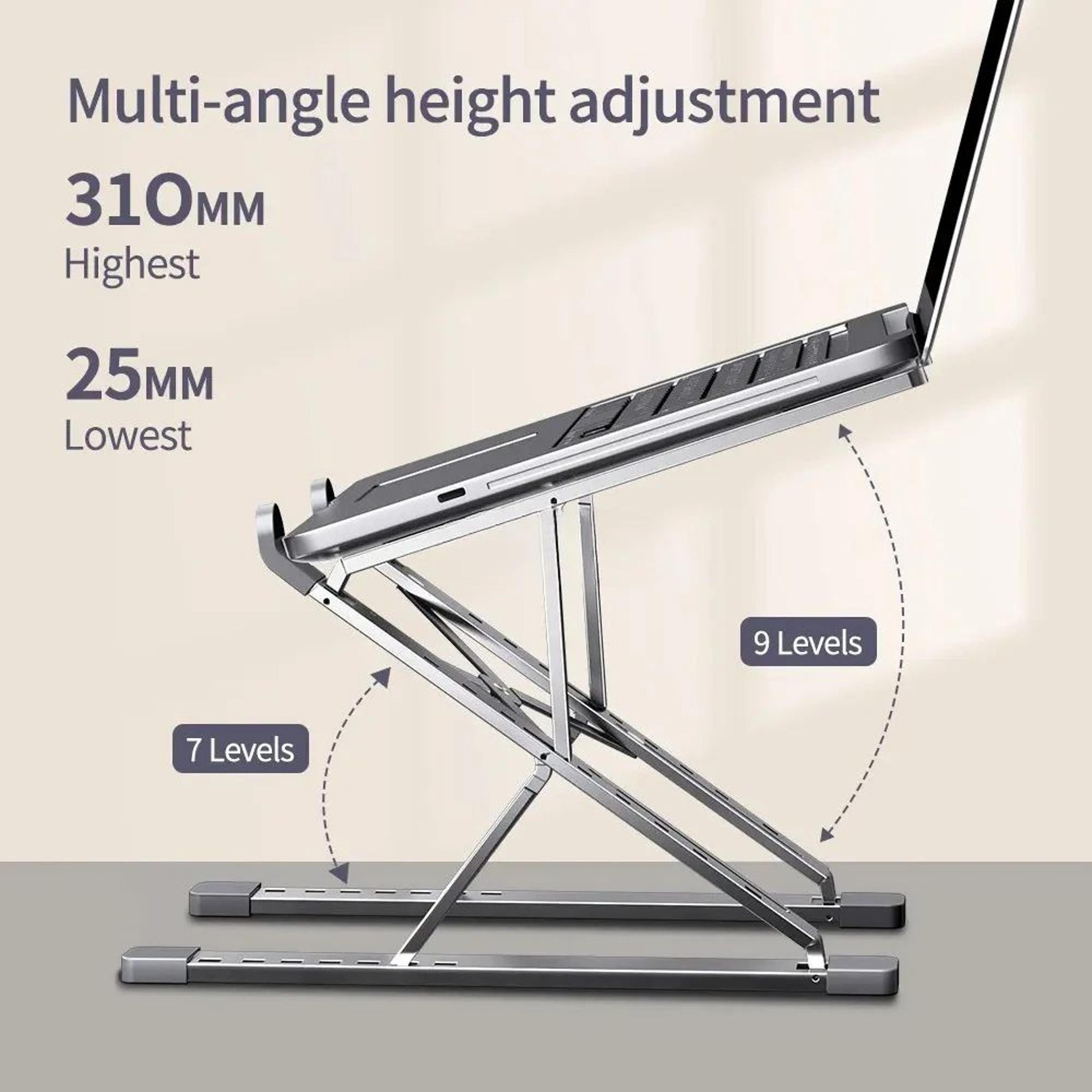 FlexLift Adjustable Laptop Stand Aluminum Foldable Cooling Stand For Desk Setup 1
