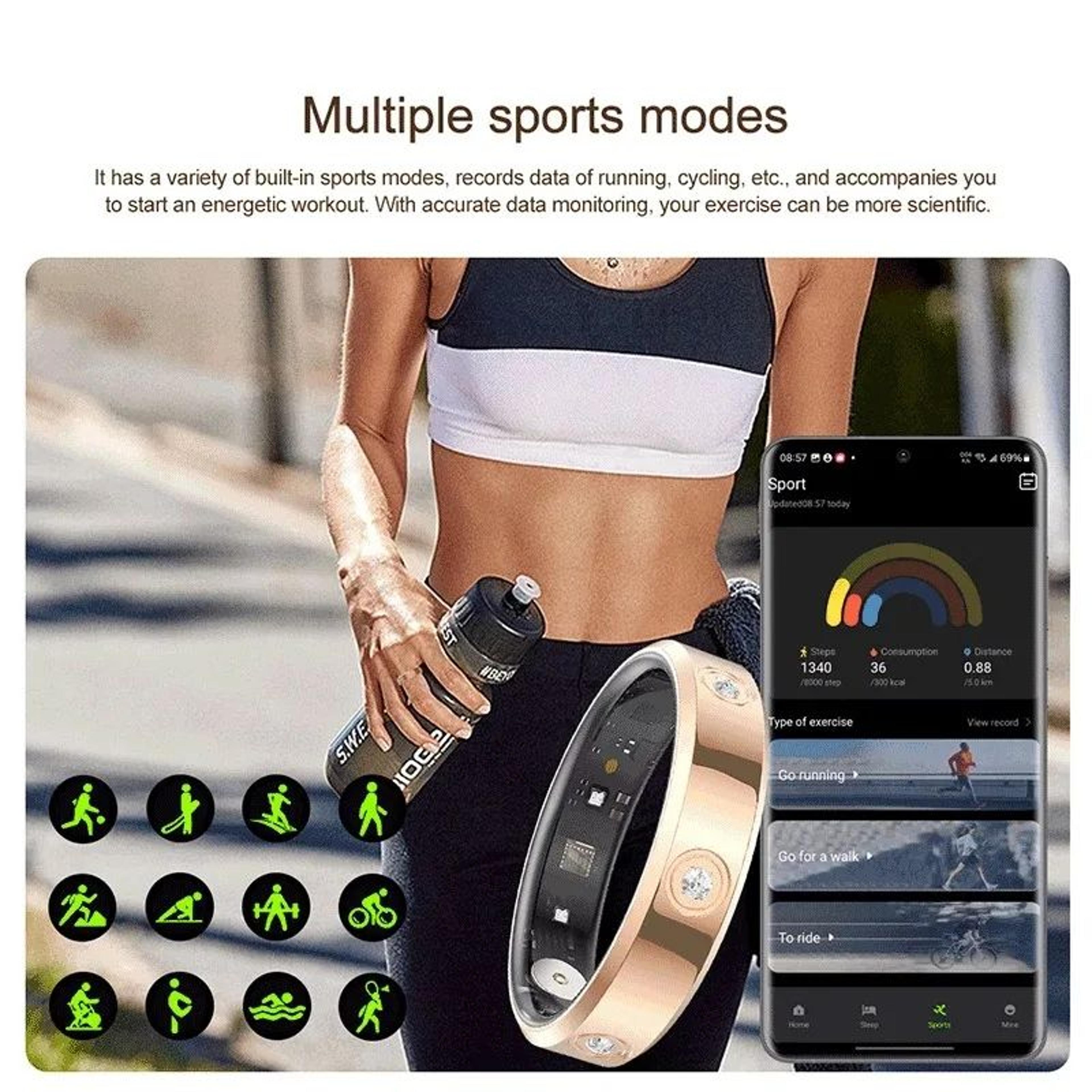 VitalTrack Smart Ring Fitness Tracker Heart Rate And Health Monitoring Waterproof Ring 3