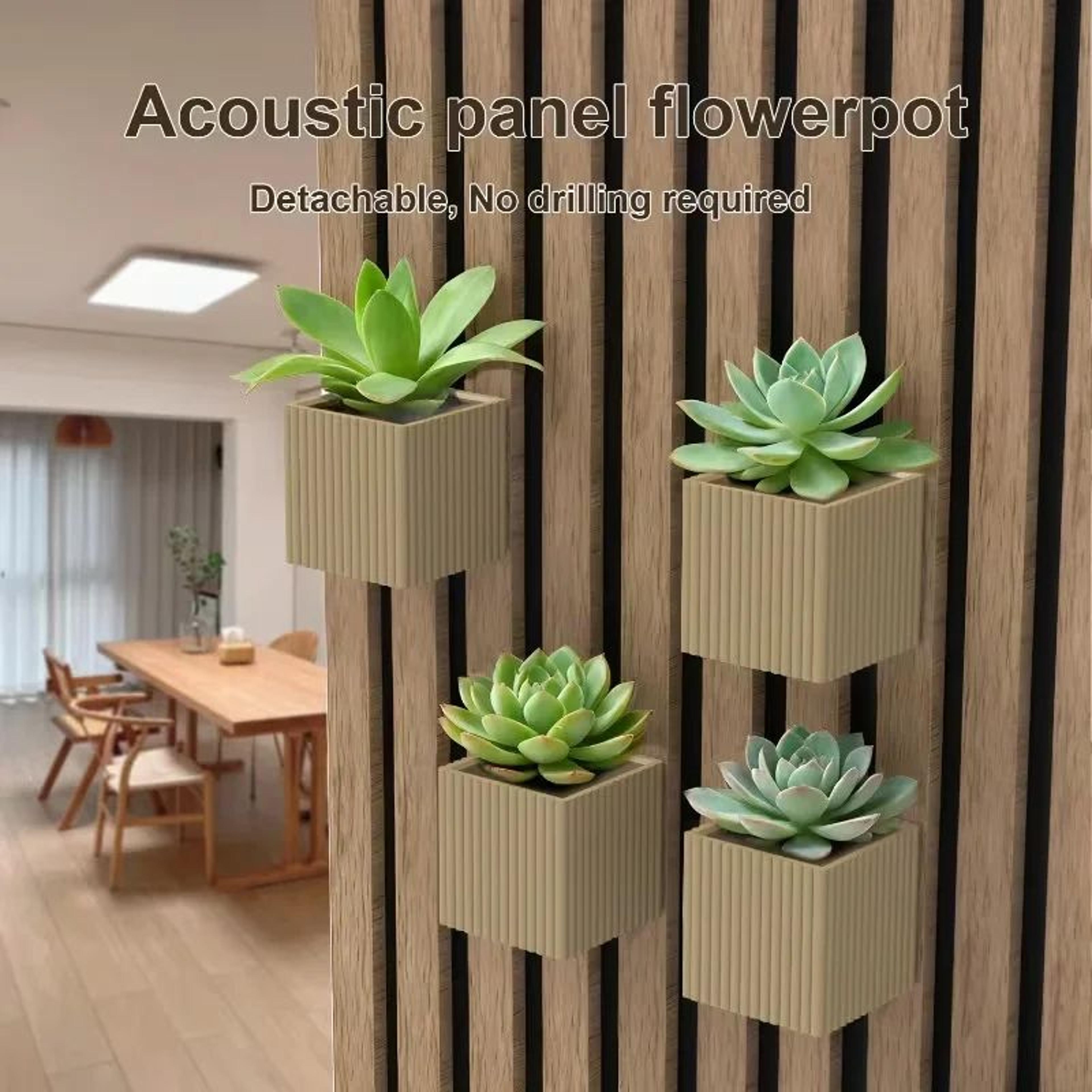Square Acoustic Panel Shelf Rack For Plants And Room Decor 1