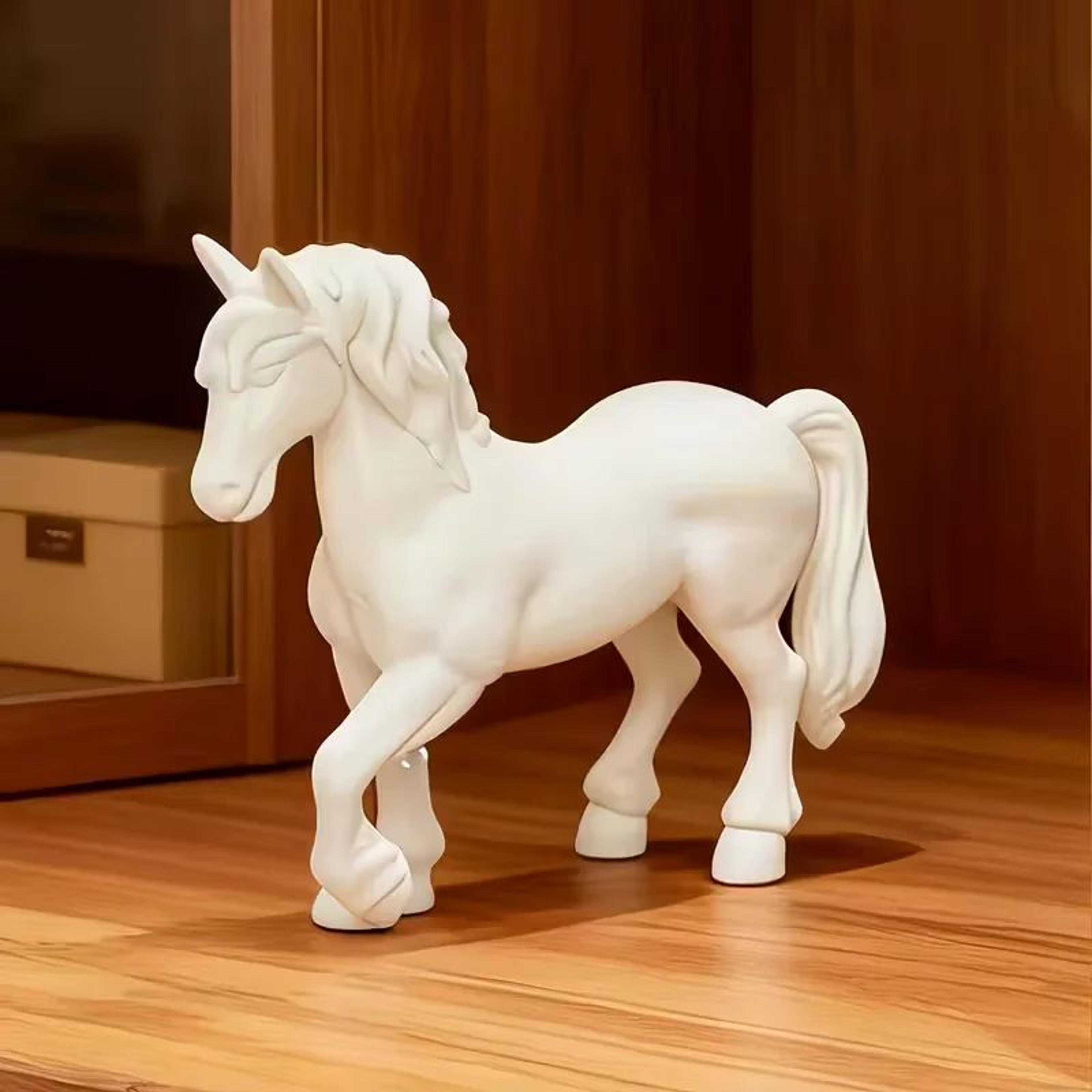 modern horse sculpture table decor