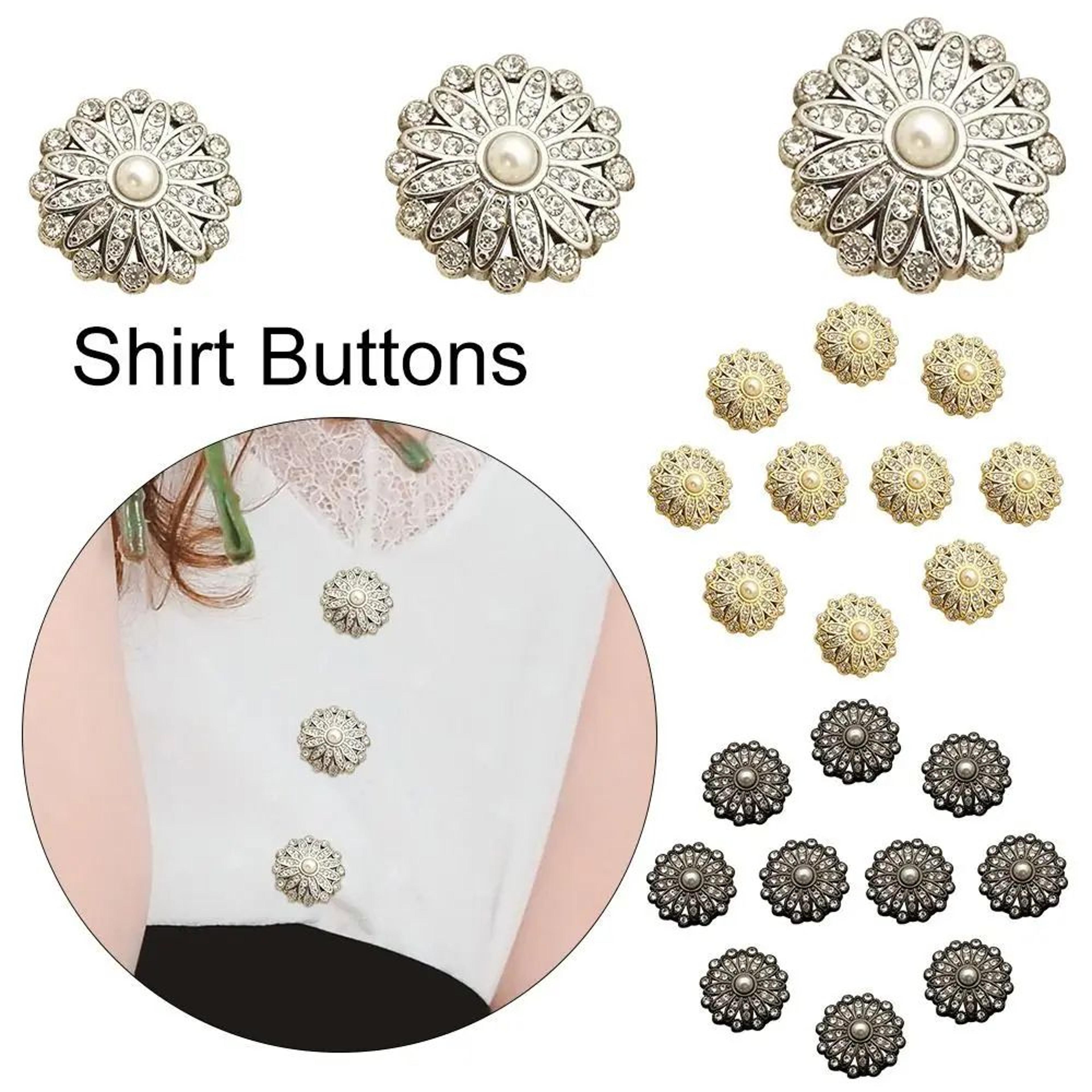 Vintage Pearl Diamond Sewing Buttons Set For DIY Clothing Crafts 2
