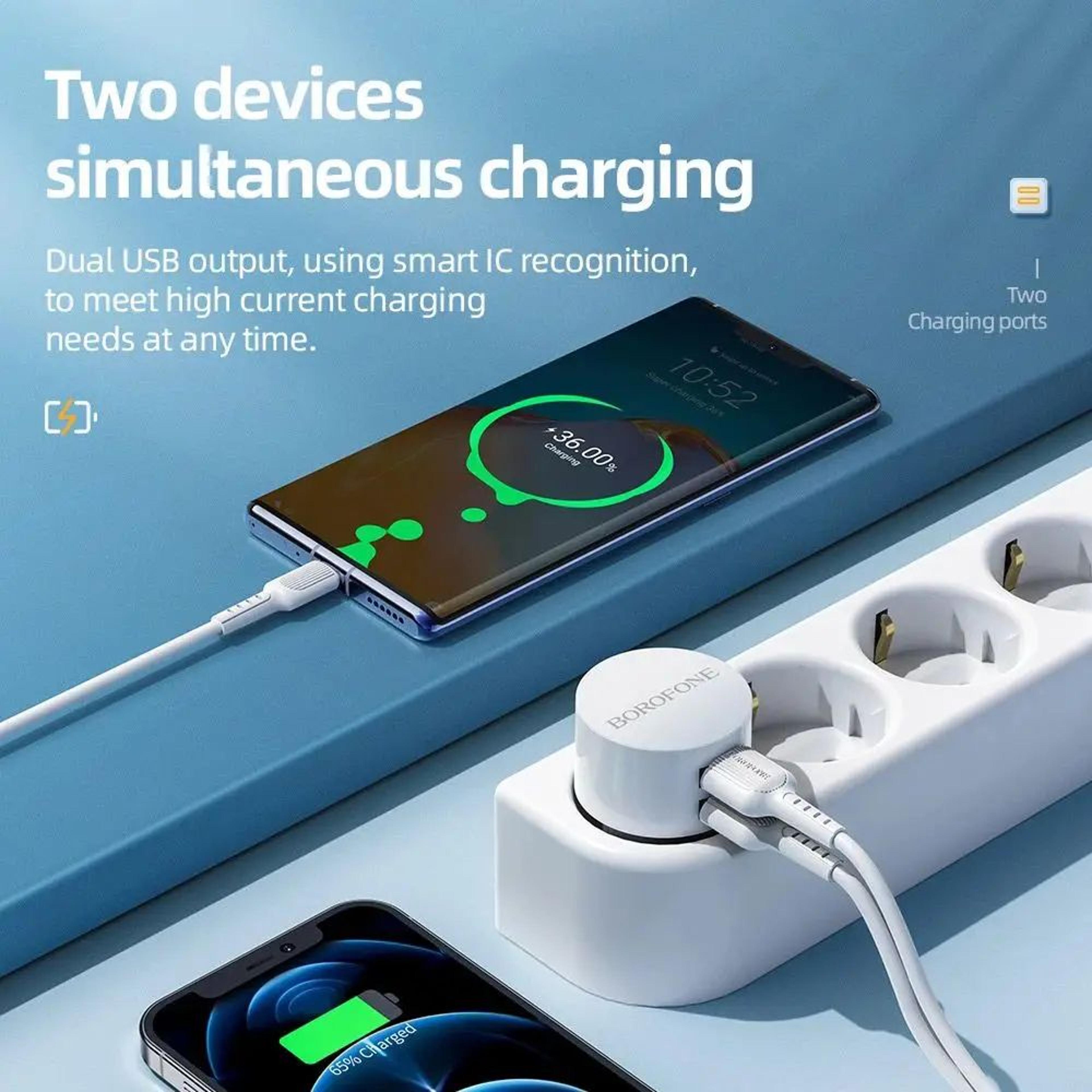 Mini Dual USB Wall Charger Adapter With Quick Charging Support 1
